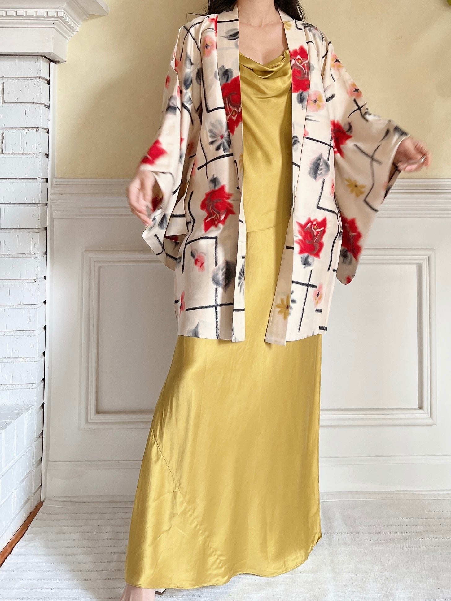 Vintage Pink Silk Kimono Jacket - OSFM