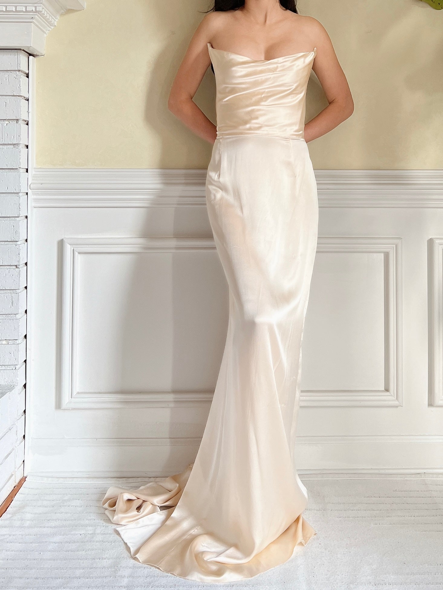 Vintage Silk Charmeuse Gown - M/L