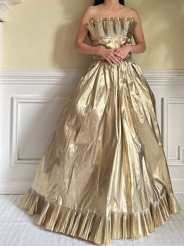 Vintage Victor Costa Gold Lurex Gown - XS/2