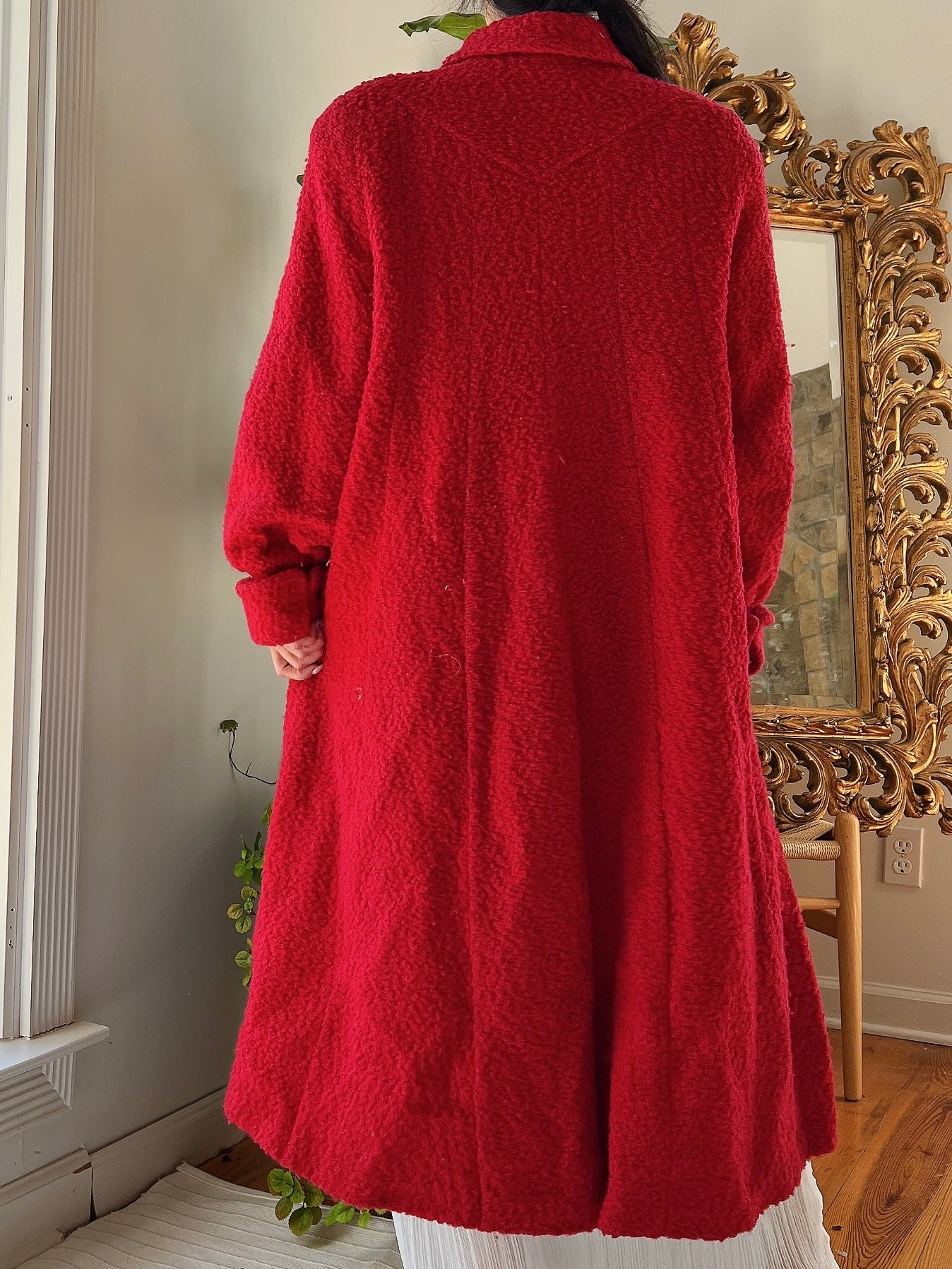 1960s Red Boucle Wool Coat  - M/L