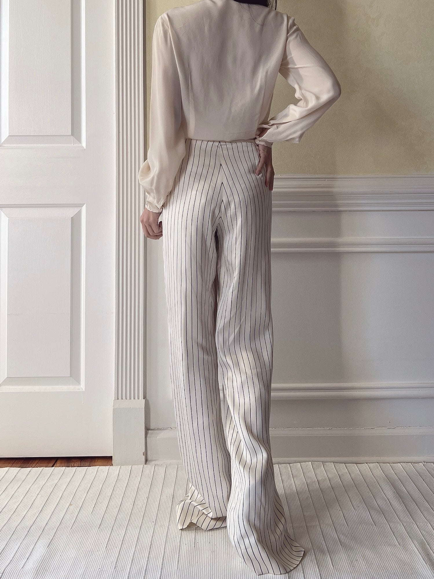 Vintage Ivory Silk Pants - S/6