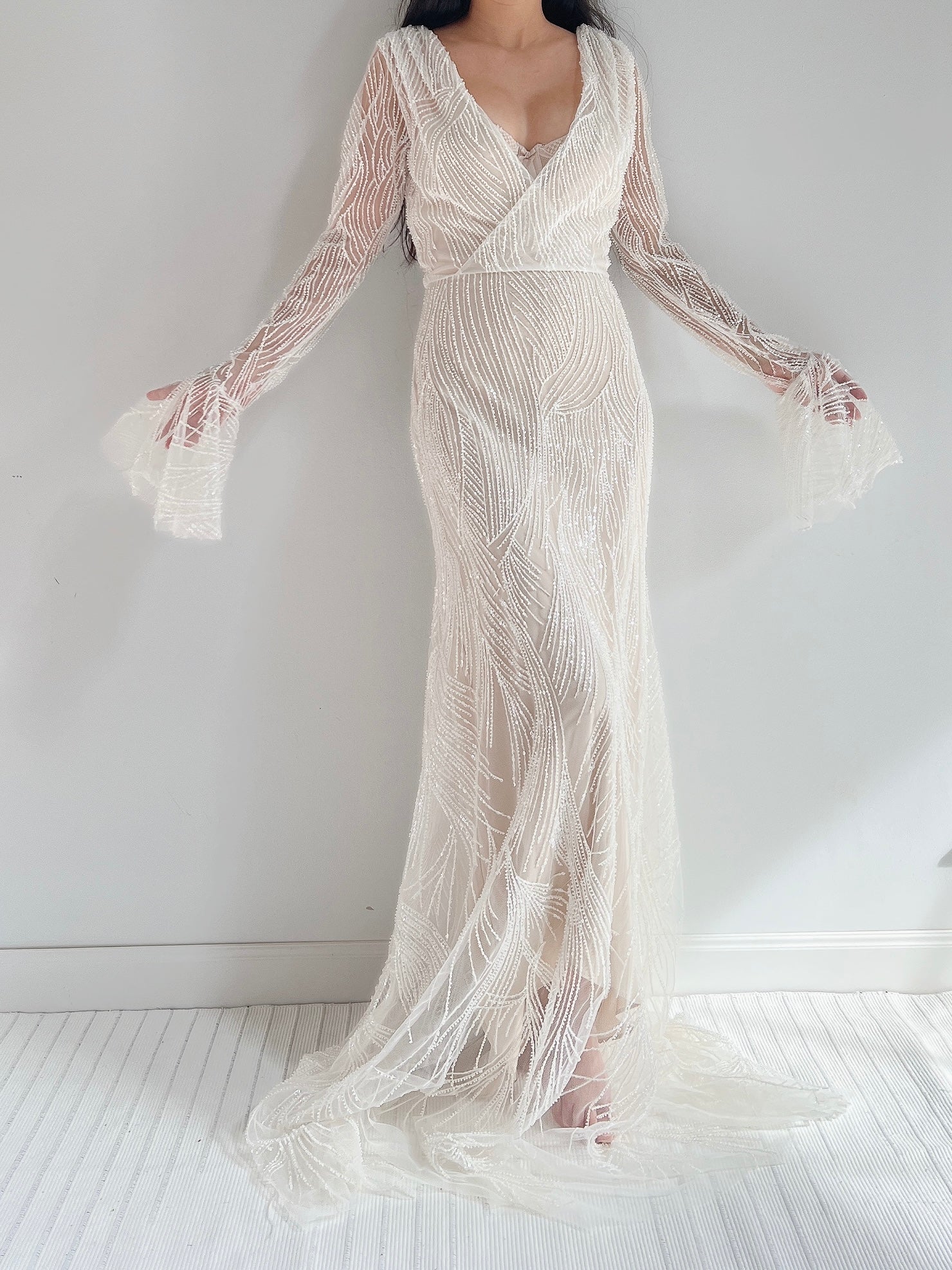 GOSSAMER Heavily Beaded Gown - S/M