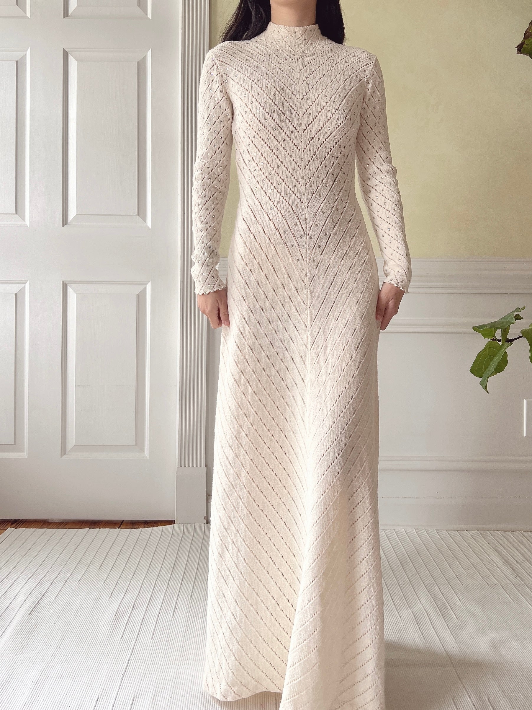 Vintage Crystal Knit Dress - XS