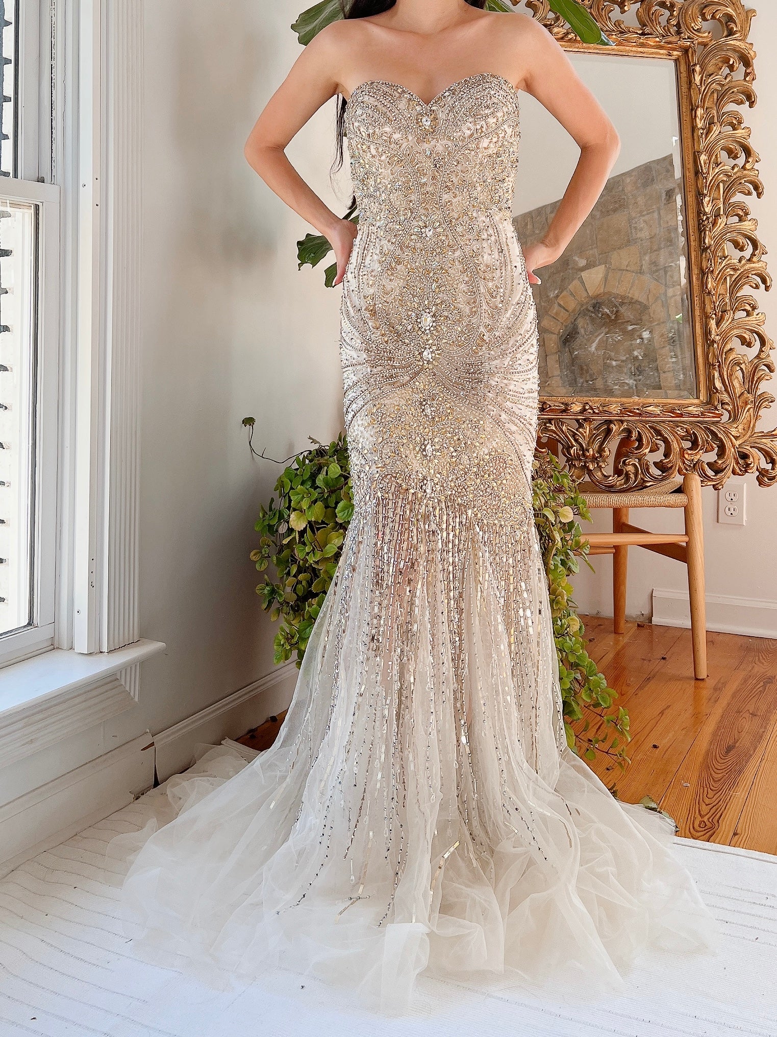 Terani Couture Beaded Tulle Dress - M