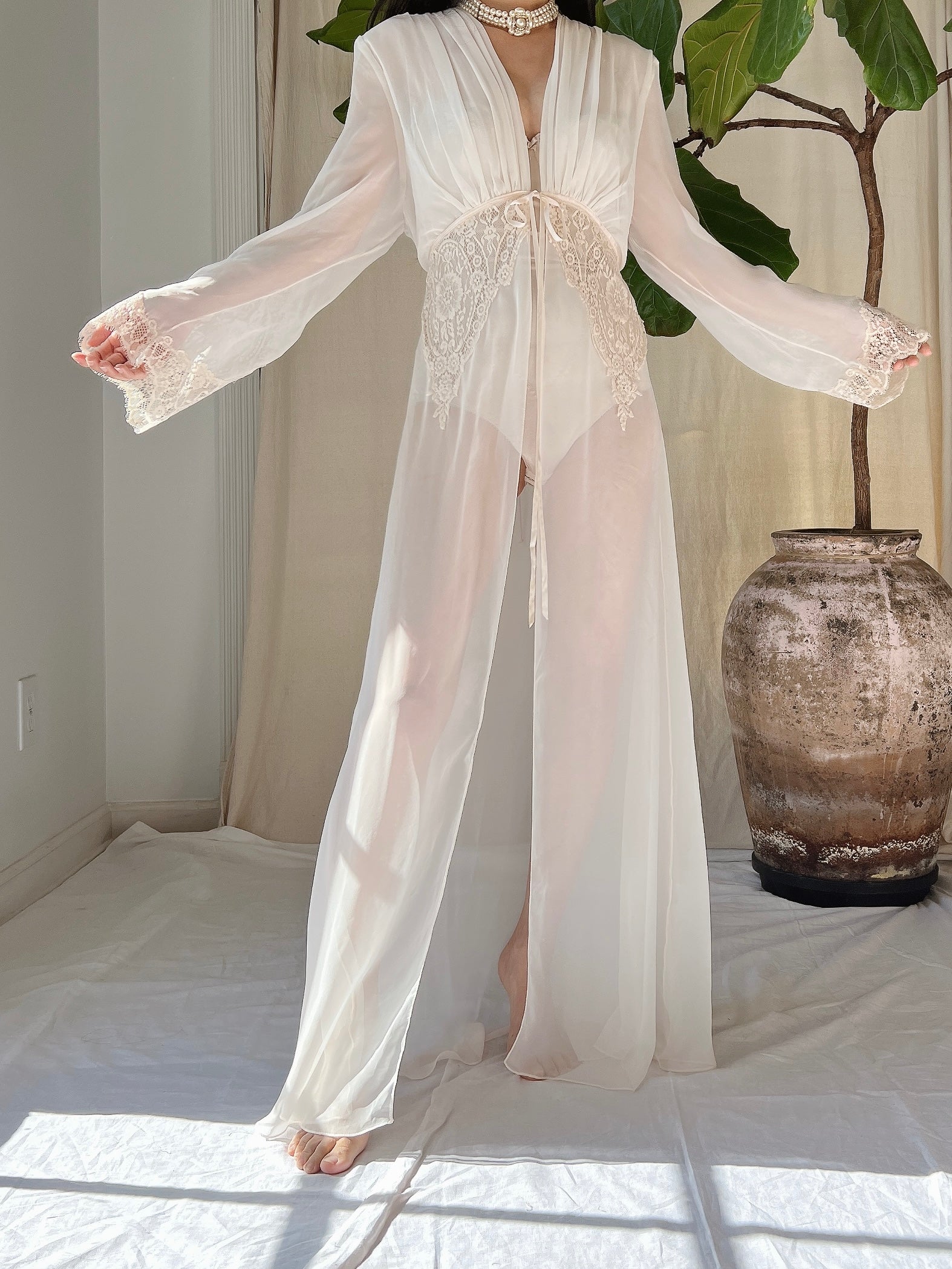 Vintage Chiffon Dressing Gown - S-L