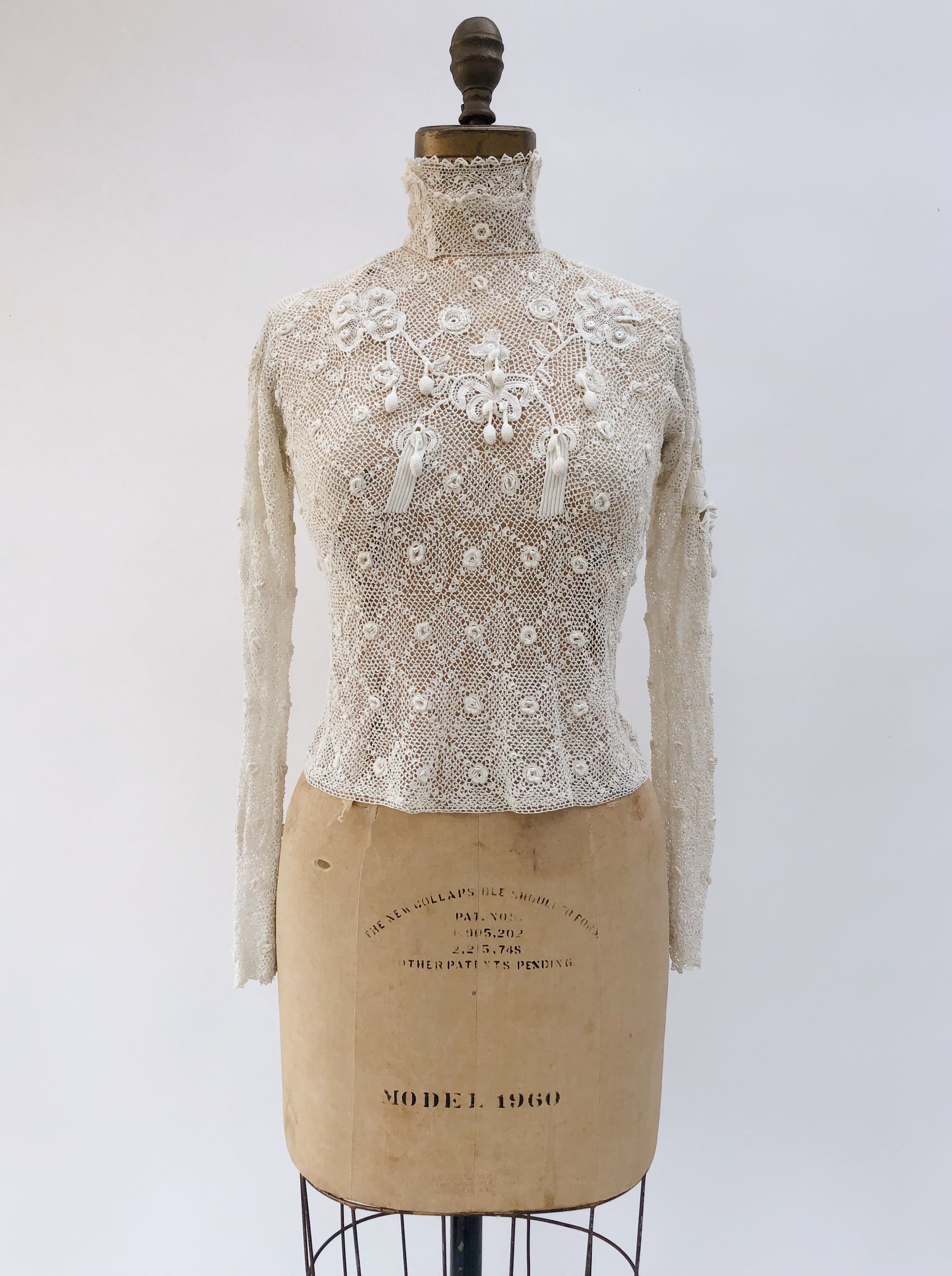 Antique Crochet Irish Lace Top - XS/S