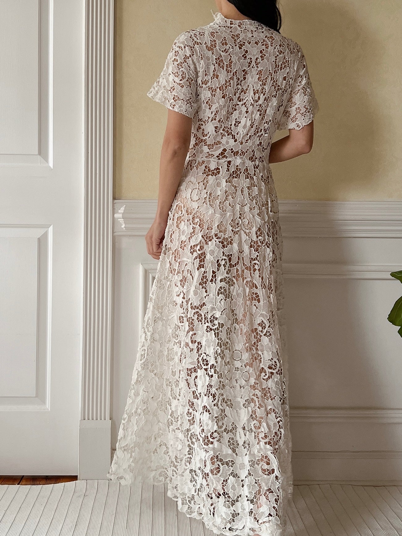 Antique Tatted Lace Dress - M/L