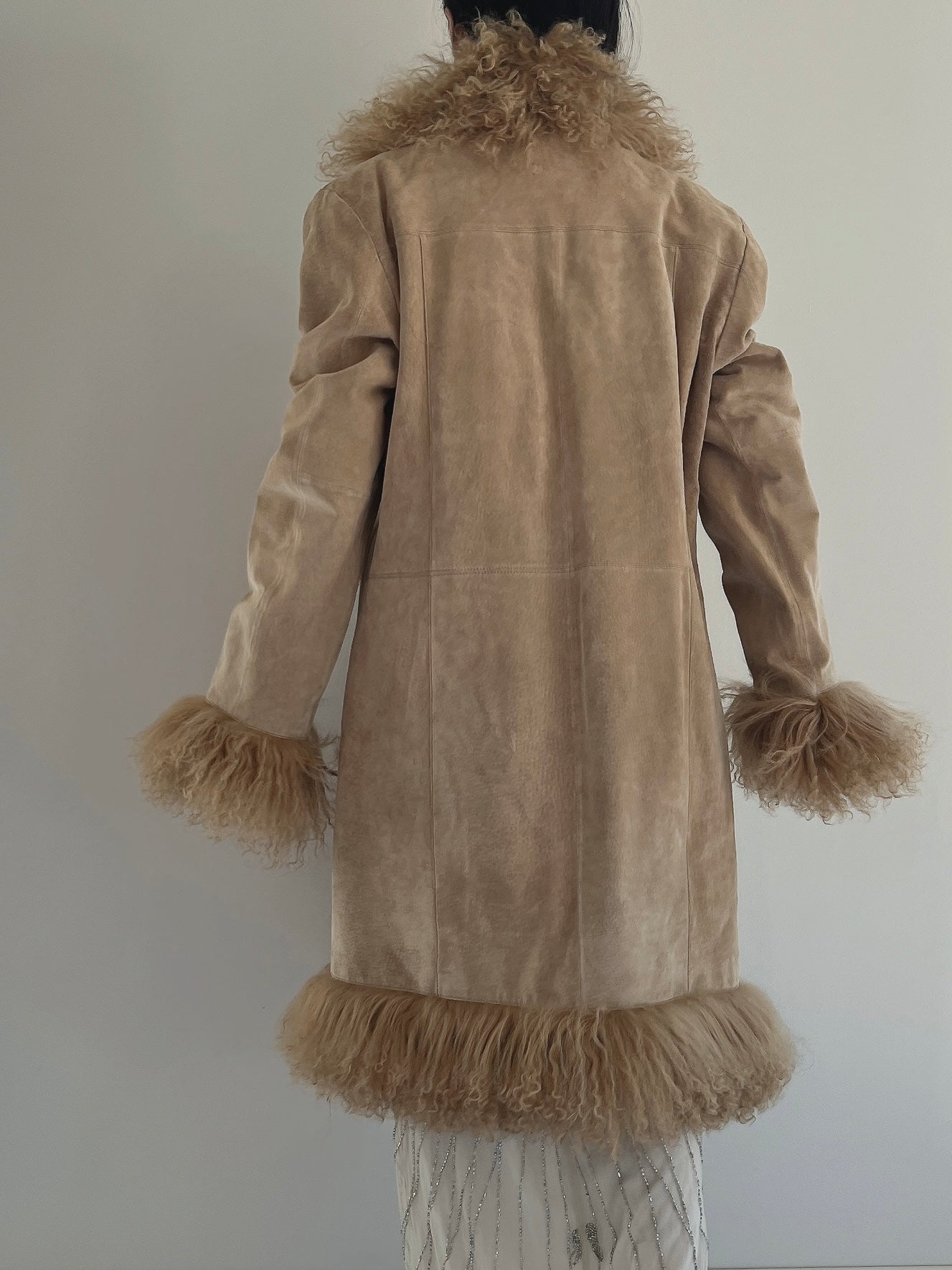 Vintage Suede and Shaggy Fur Coat - M/L