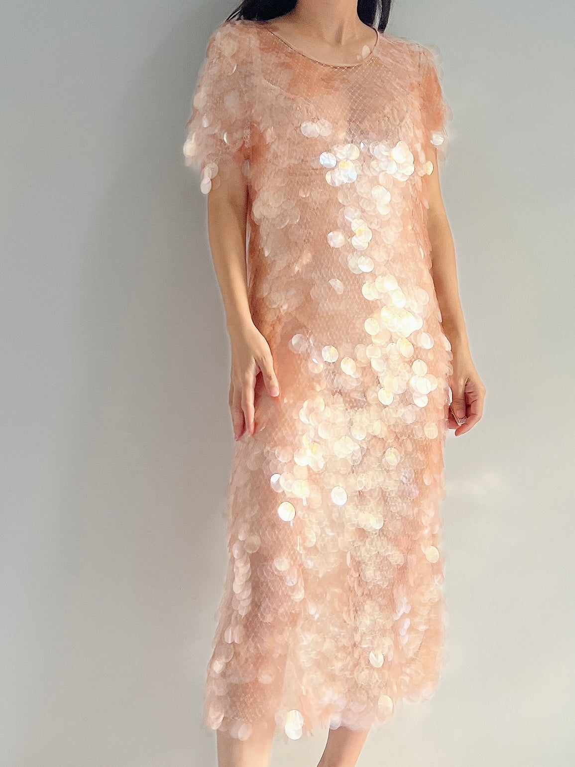 GIVENCHY Peach Paillette Dress - S-M