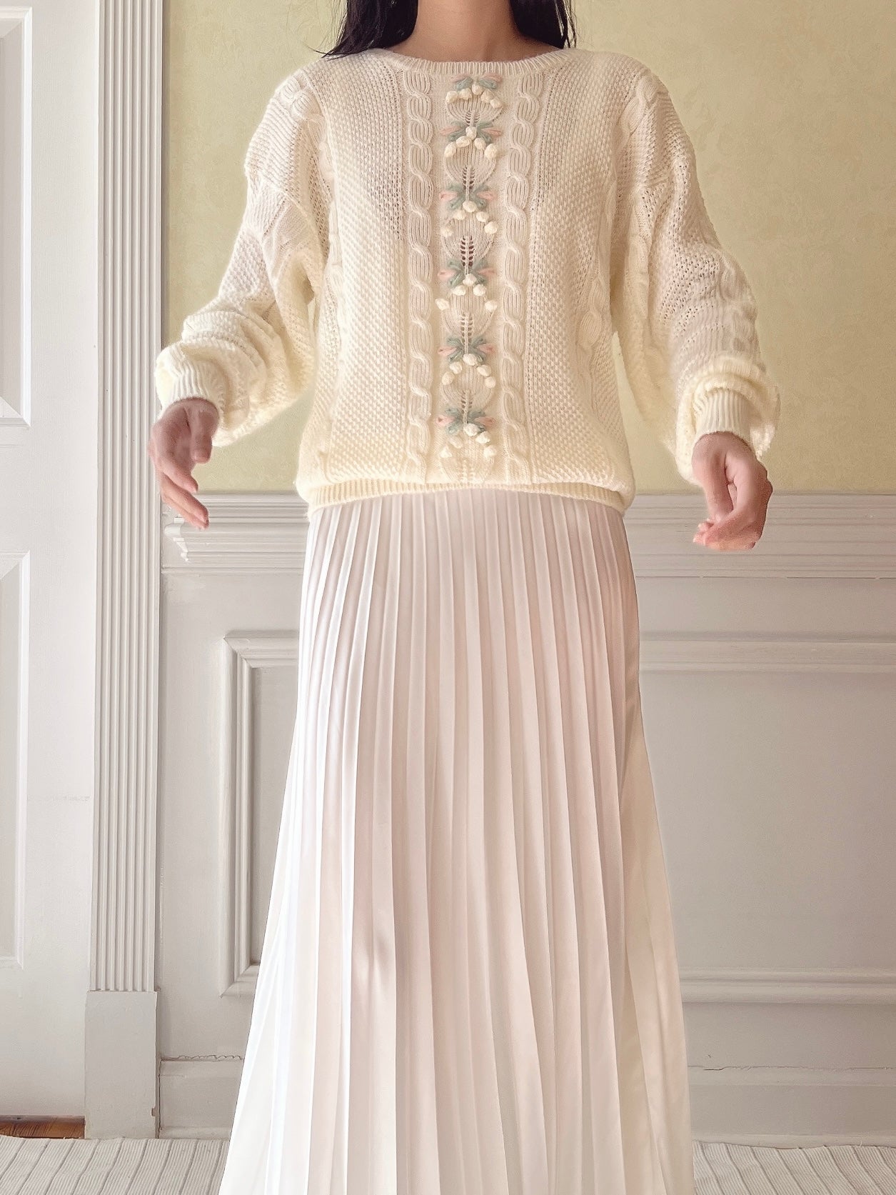 Vintage Acrylic Knit Pullover - S