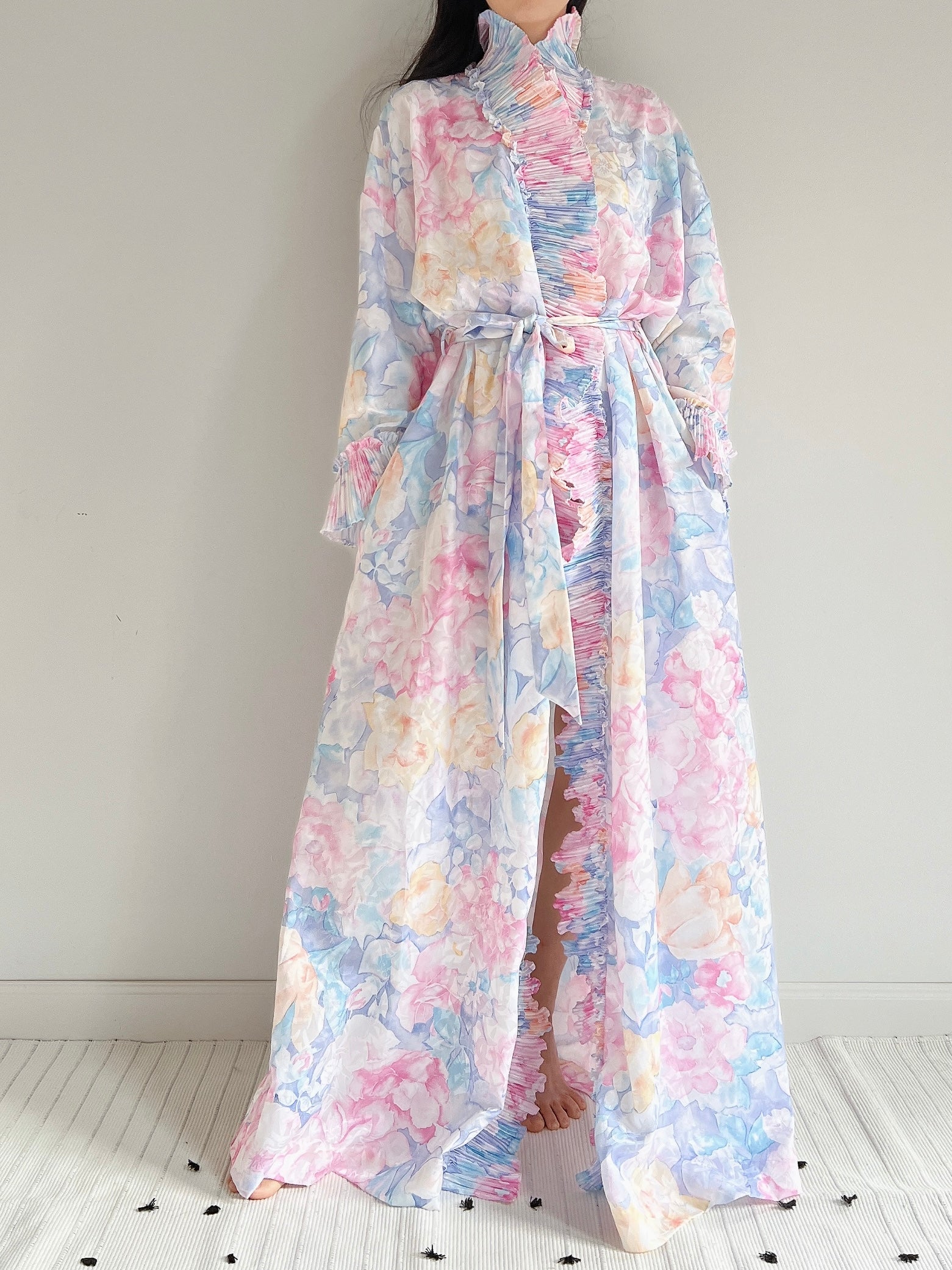 Vintage Mary McFadden Pastel Florals Duster - OSFM
