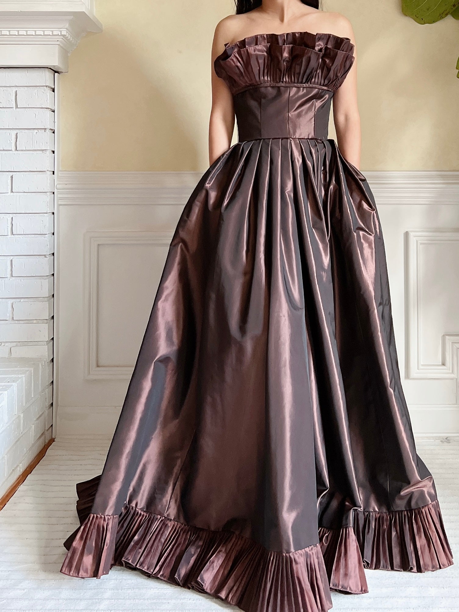 Vintage Victor Costa Pleated Bust Gown - XS/S
