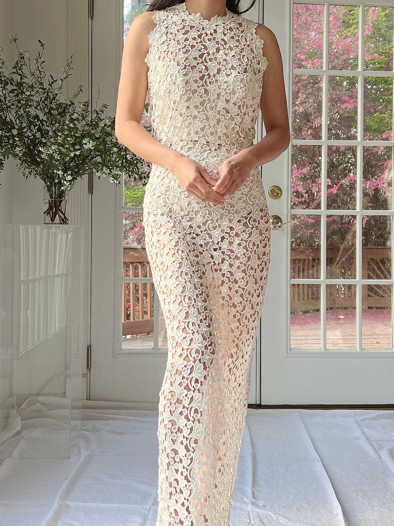Vintage Cutout Column Gown - S-M