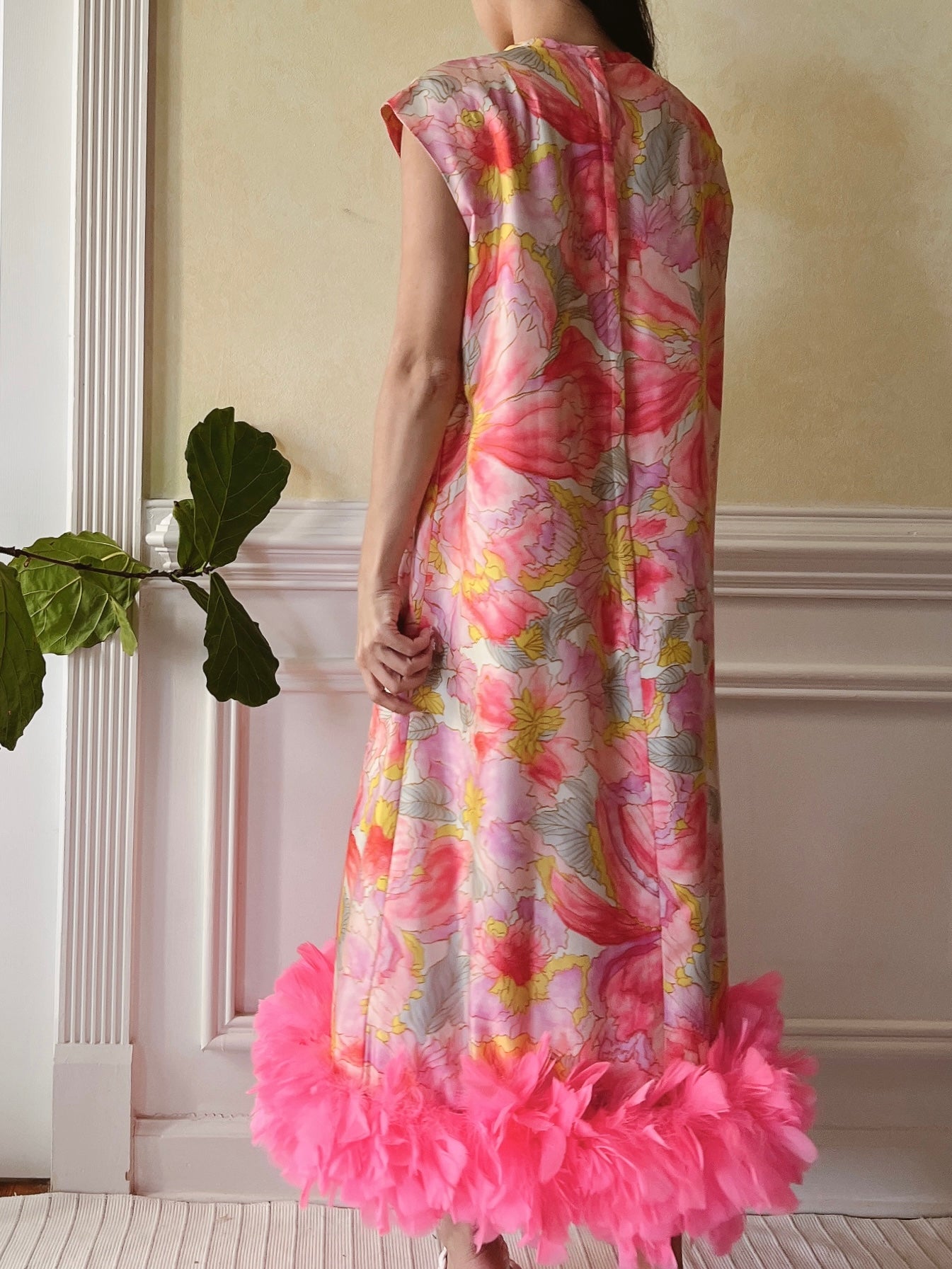 1960s Silk Watercolor Dress  - M/L