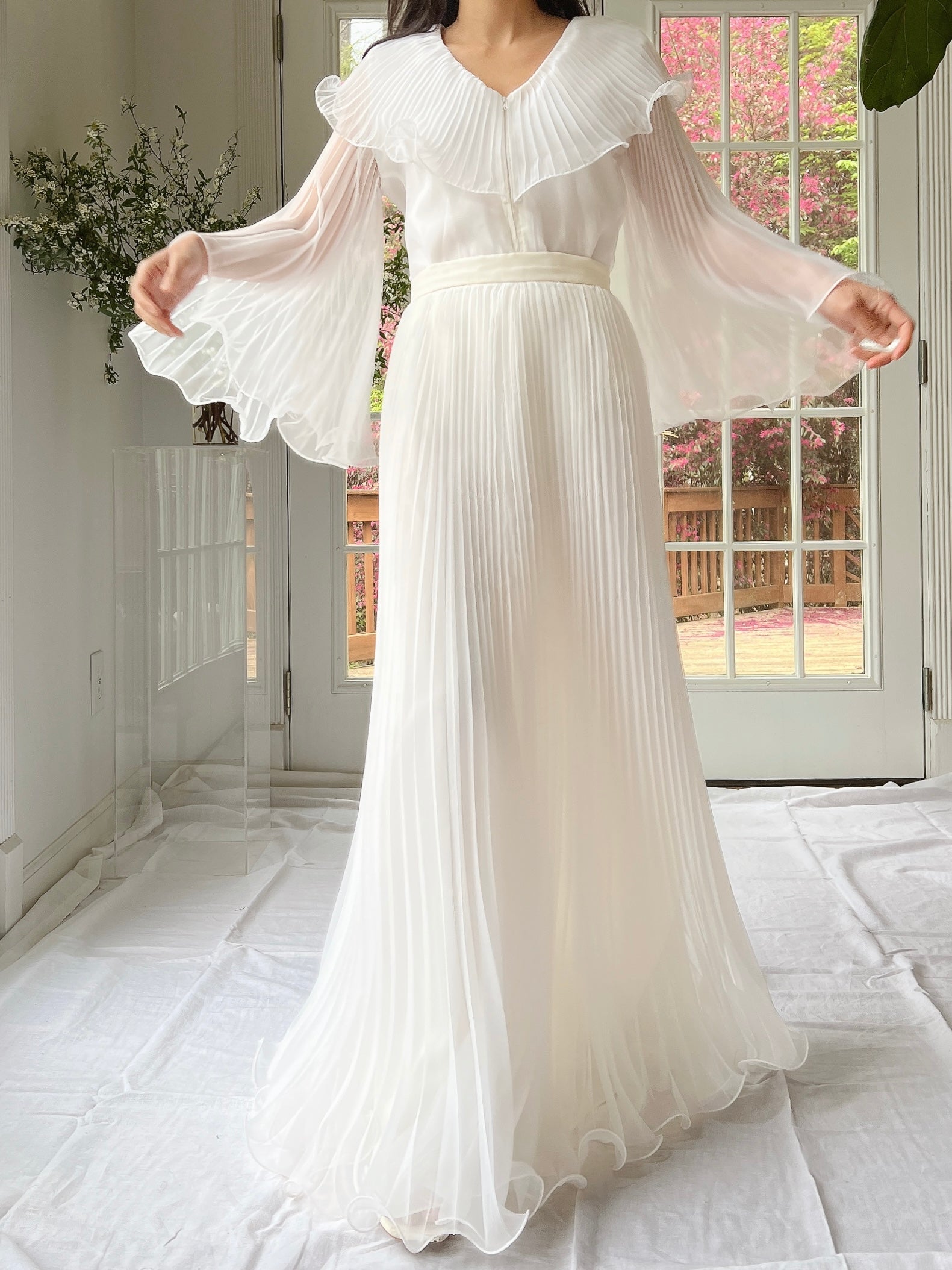 1970s 2-Piece Pleated Set - XS/S
