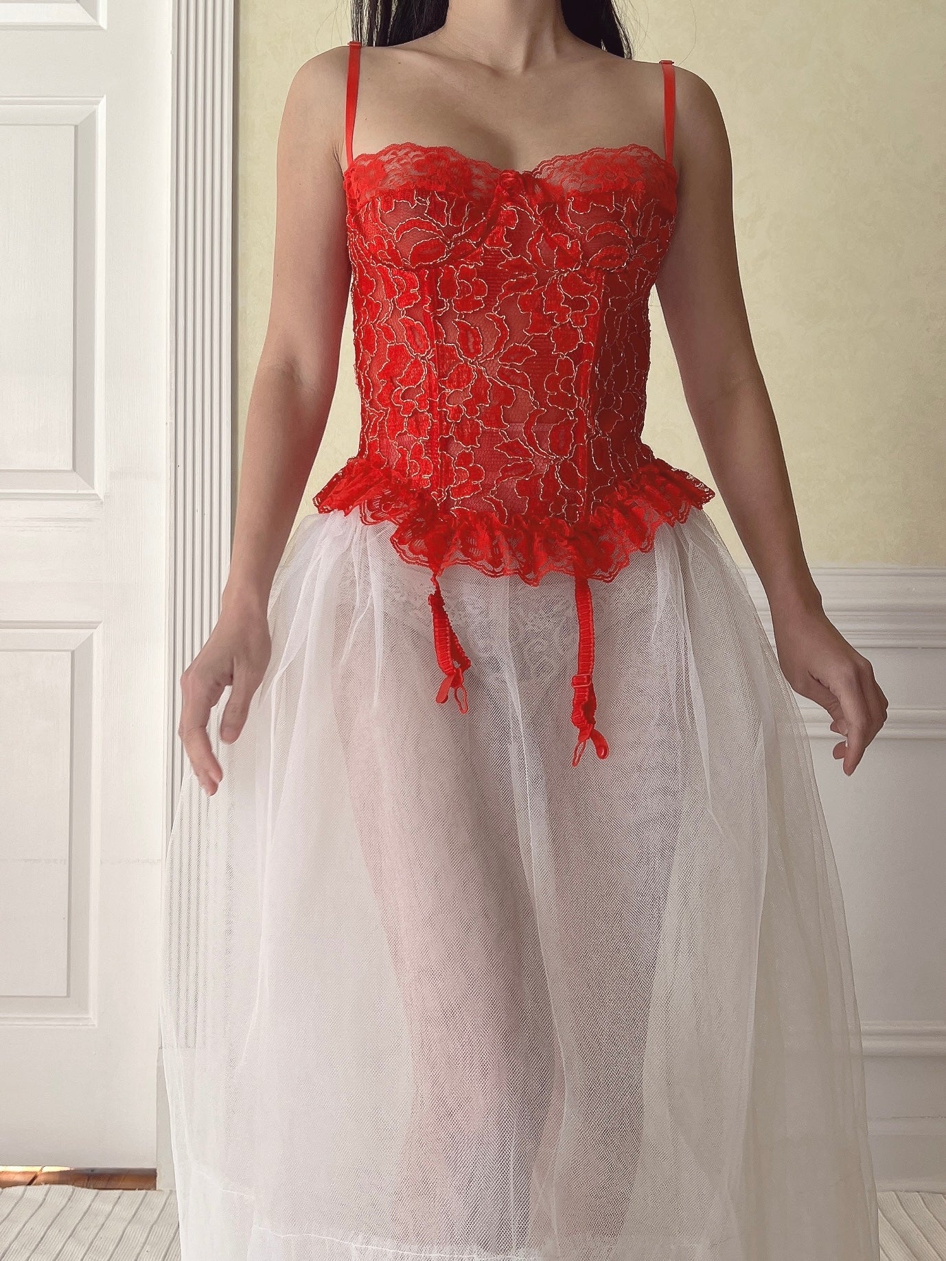 Vintage Red Bustier Top - 34C