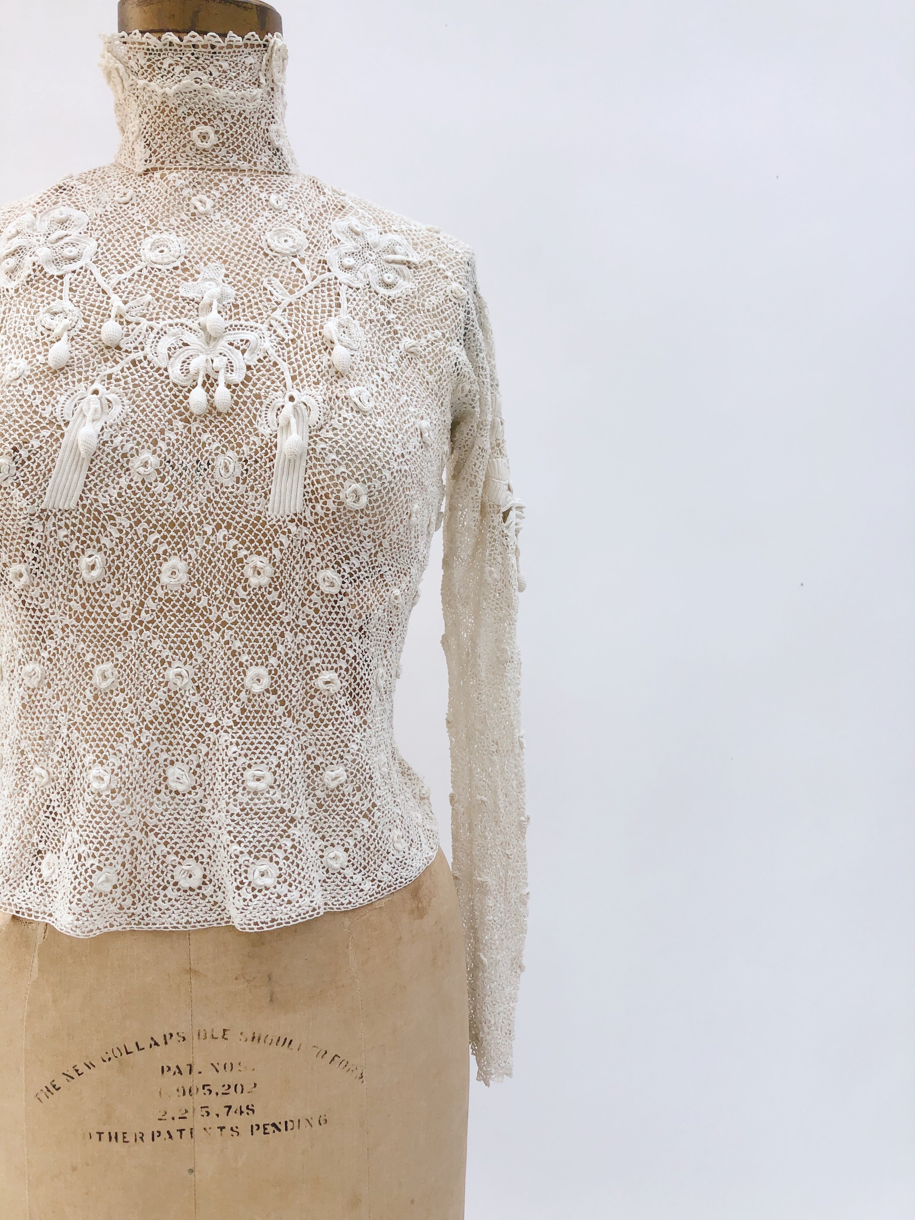 Antique Crochet Irish Lace Top - XS/S