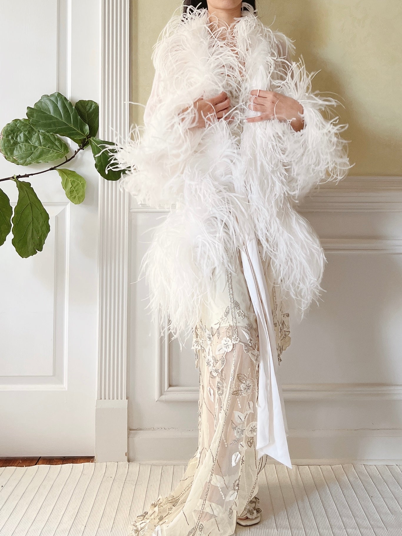 Silk Feather Dressing Robe - OSFM