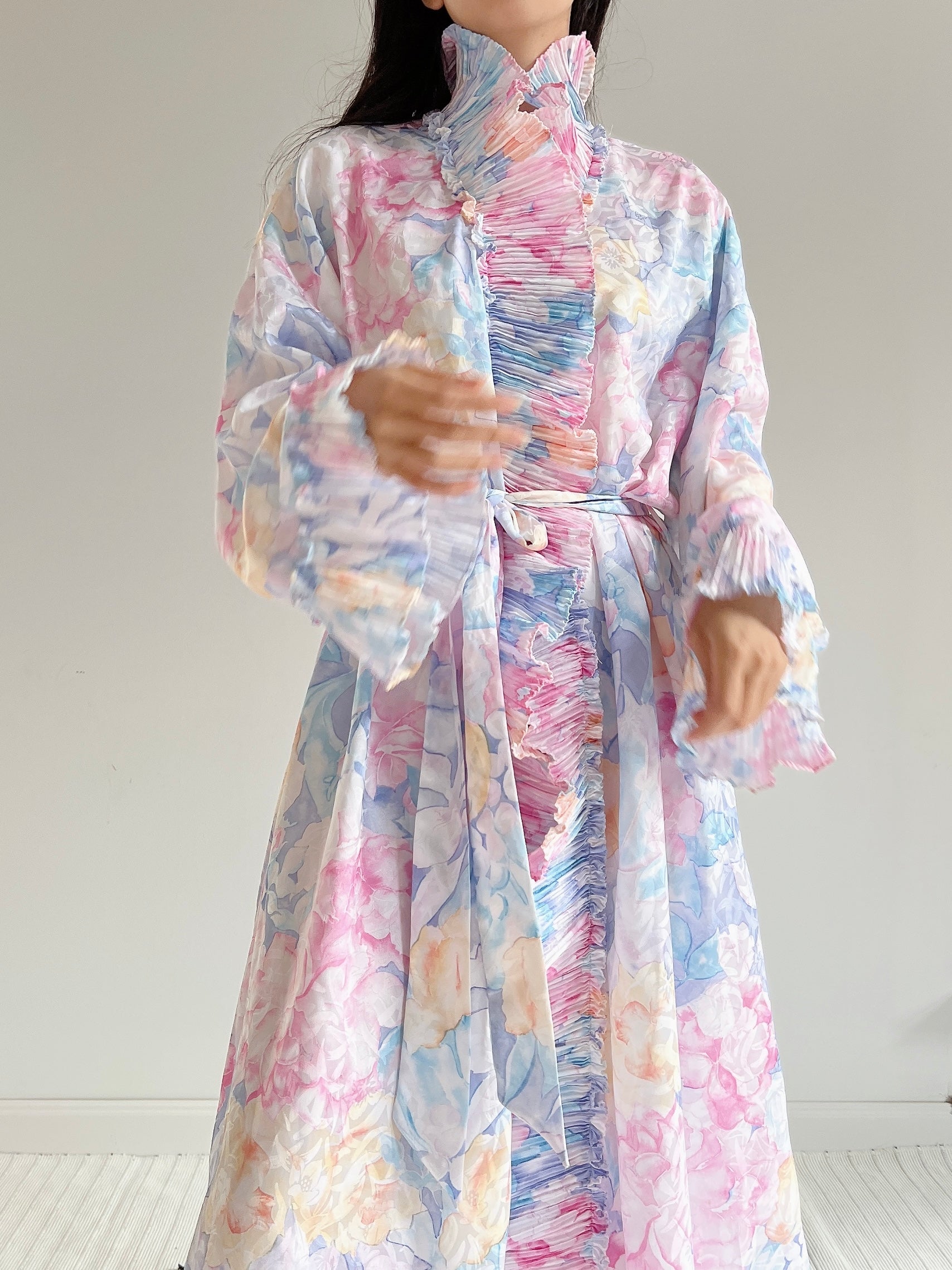 Vintage Mary McFadden Pastel Florals Duster - OSFM