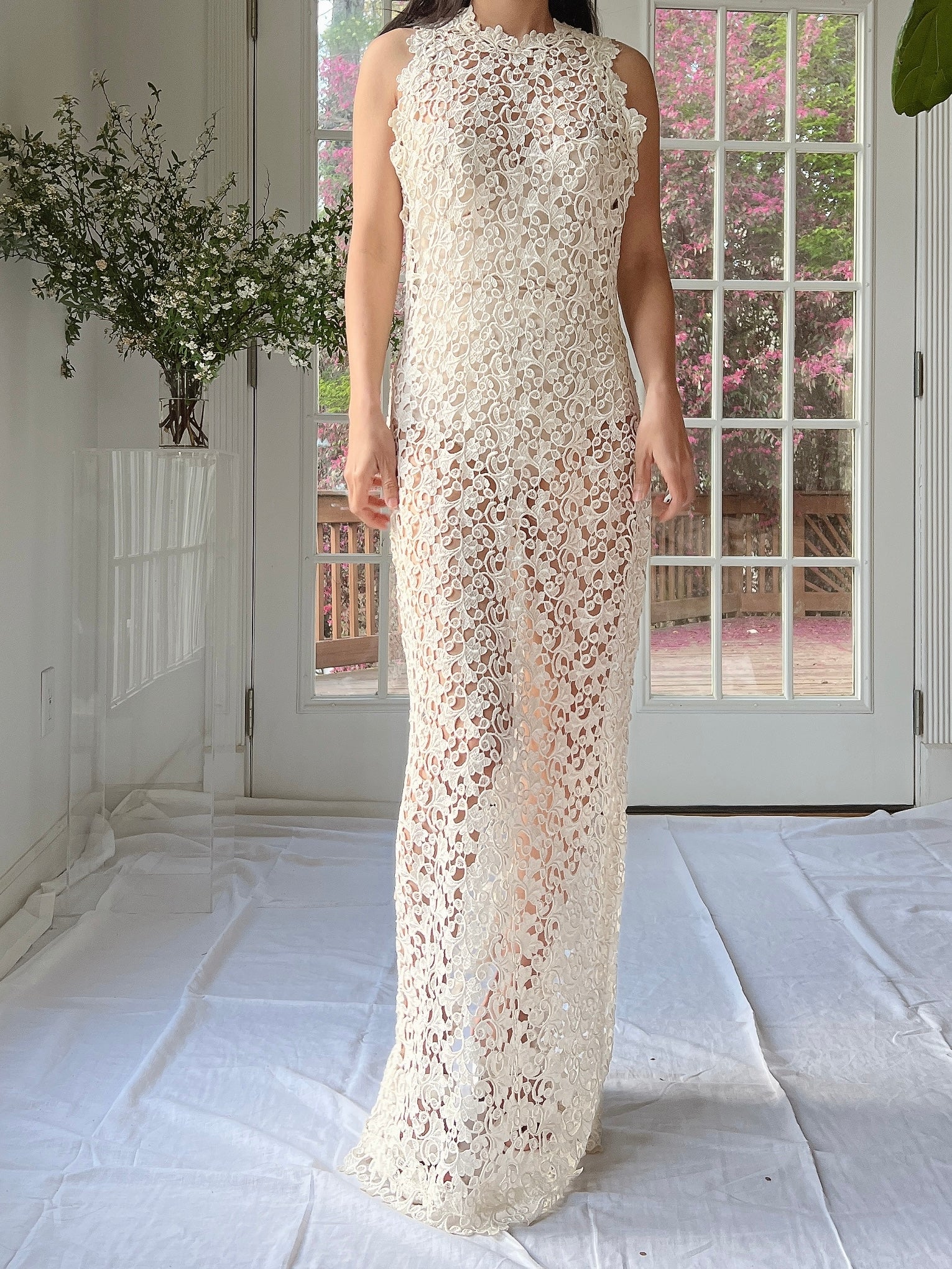 Vintage Cutout Column Gown - S-M