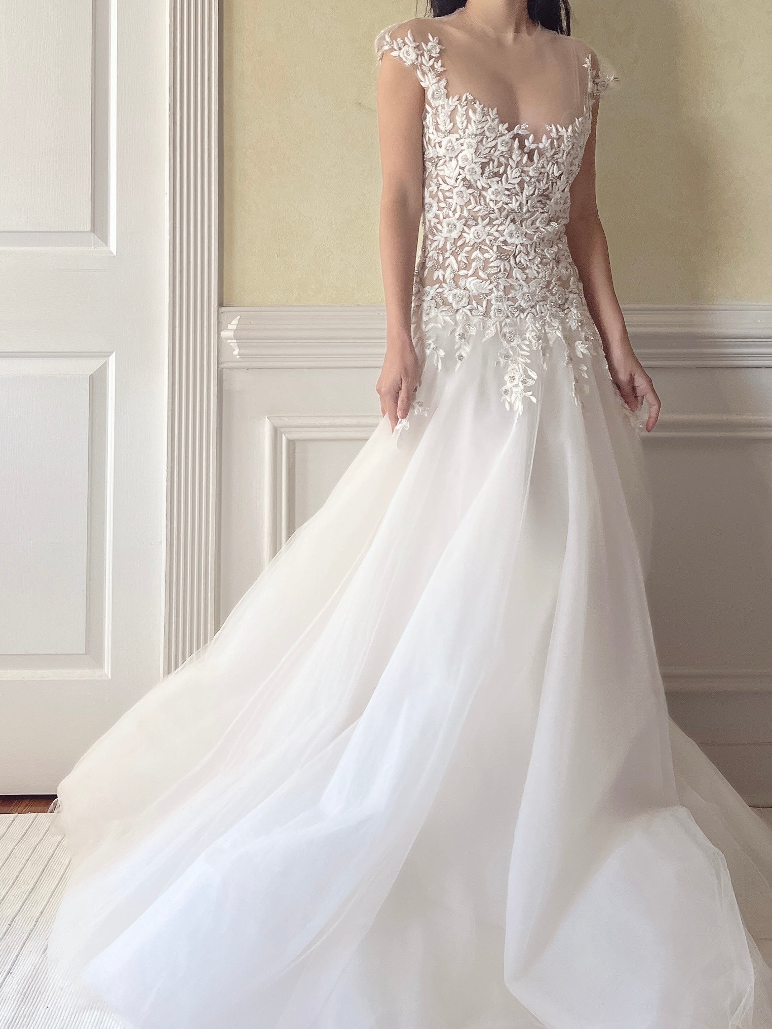 Reem Acra Illusion Tulle Gown - M/6/8