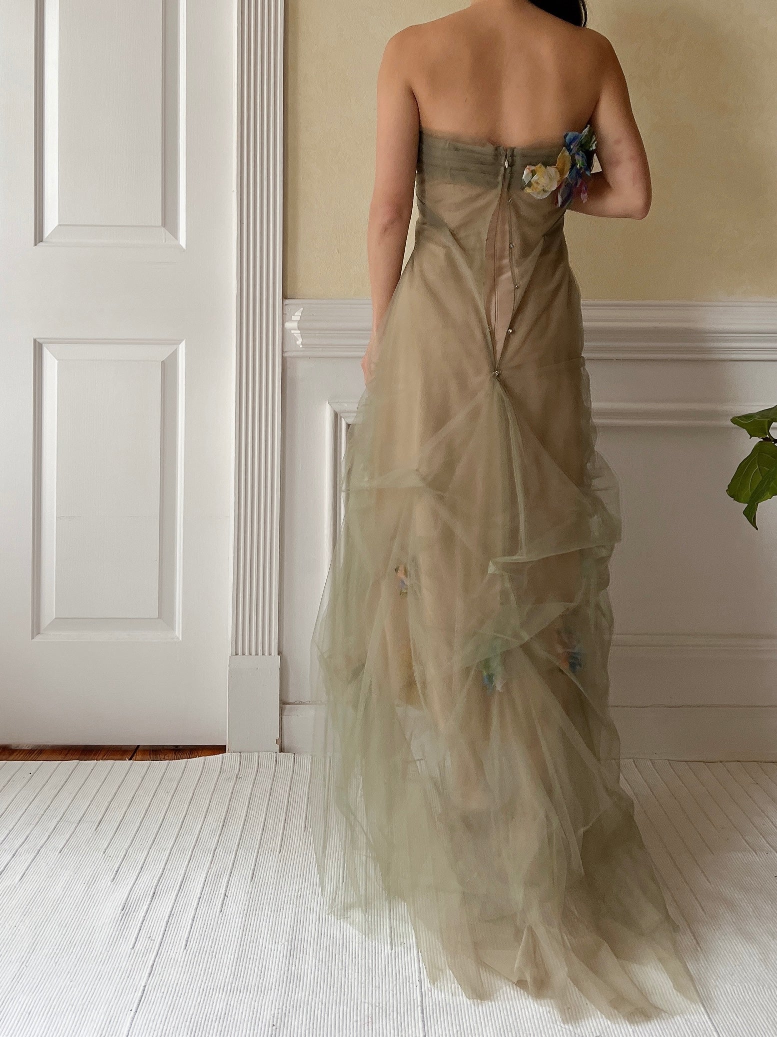 Vintage Carol Peretz Tulle Corset Dress - M