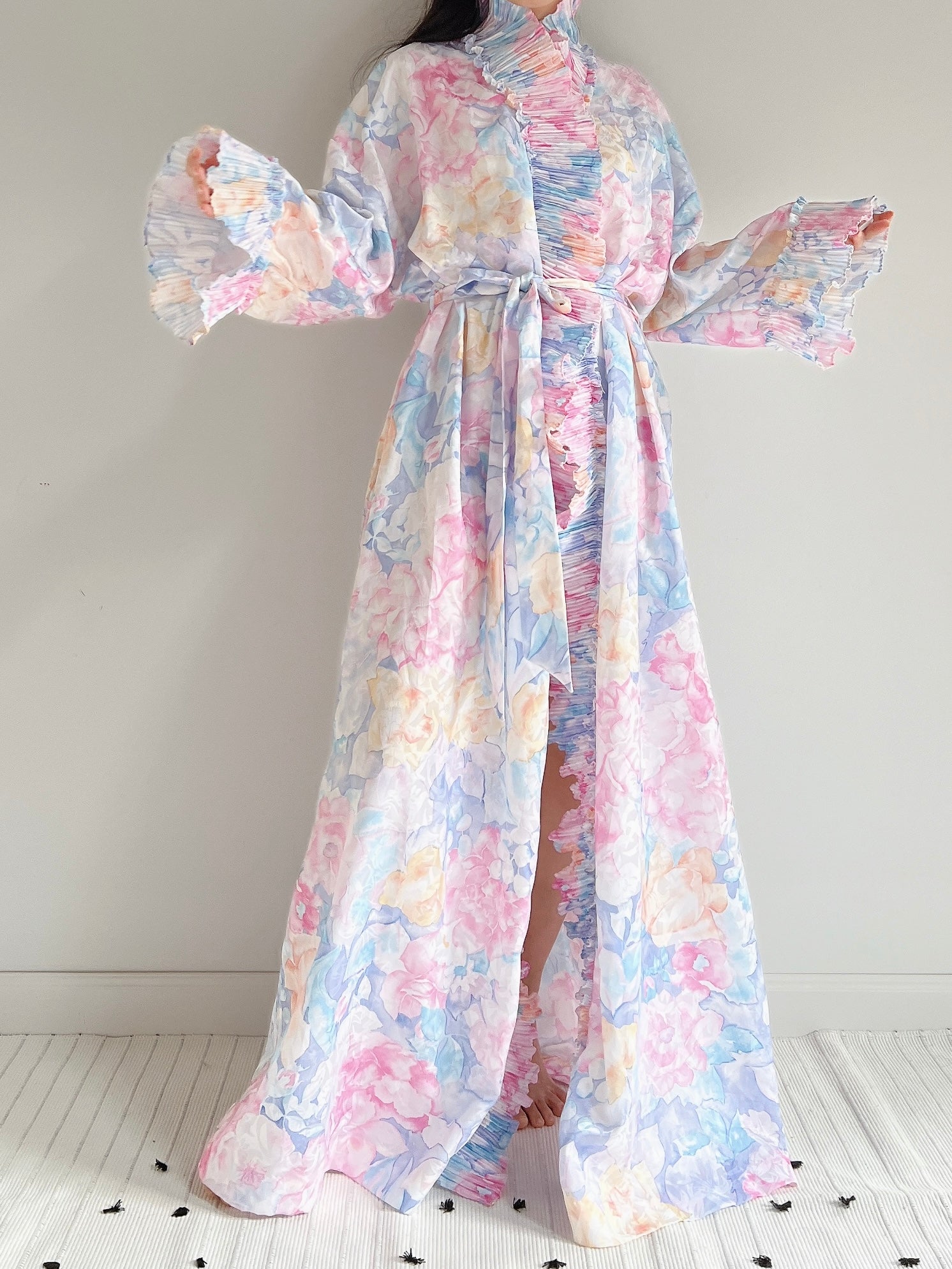Vintage Mary McFadden Pastel Florals Duster - OSFM