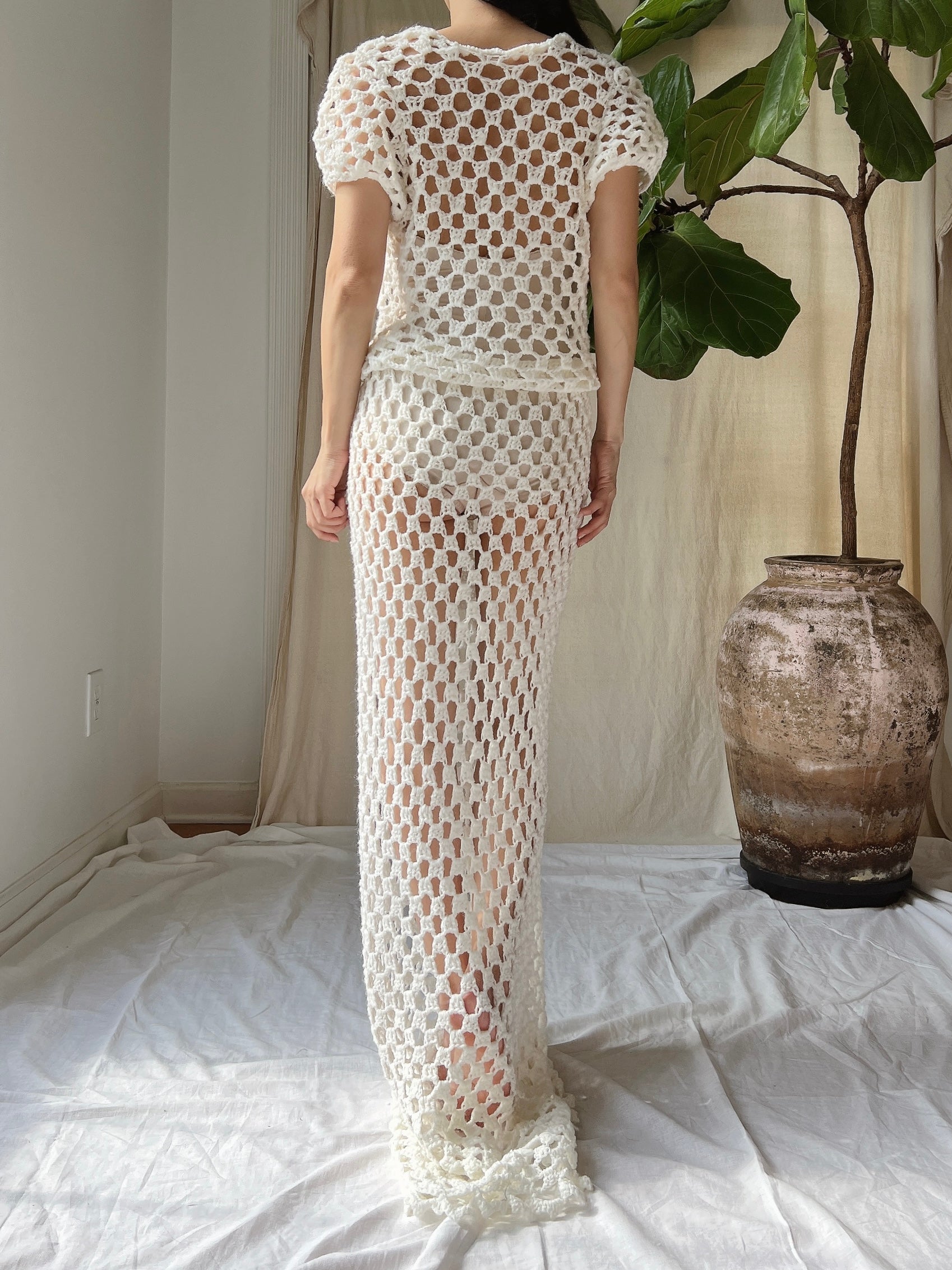 Vintage Crochet Dress - S-M