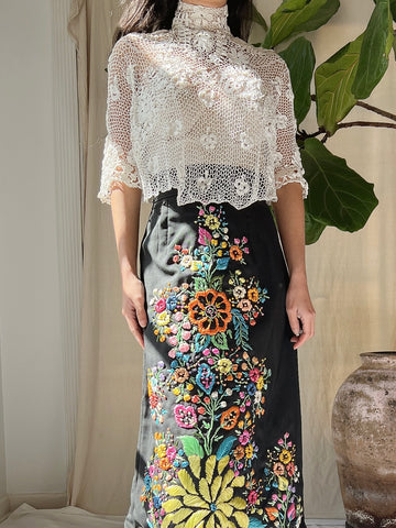 Antique Irish Lace Top - XS