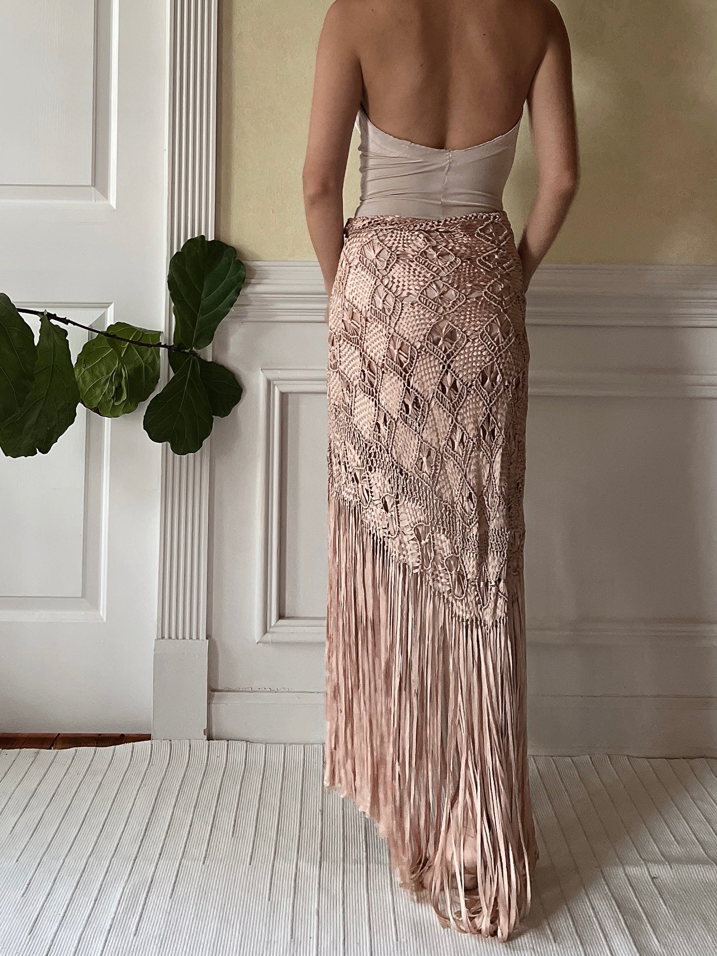 Antique Pink Silk Shawl