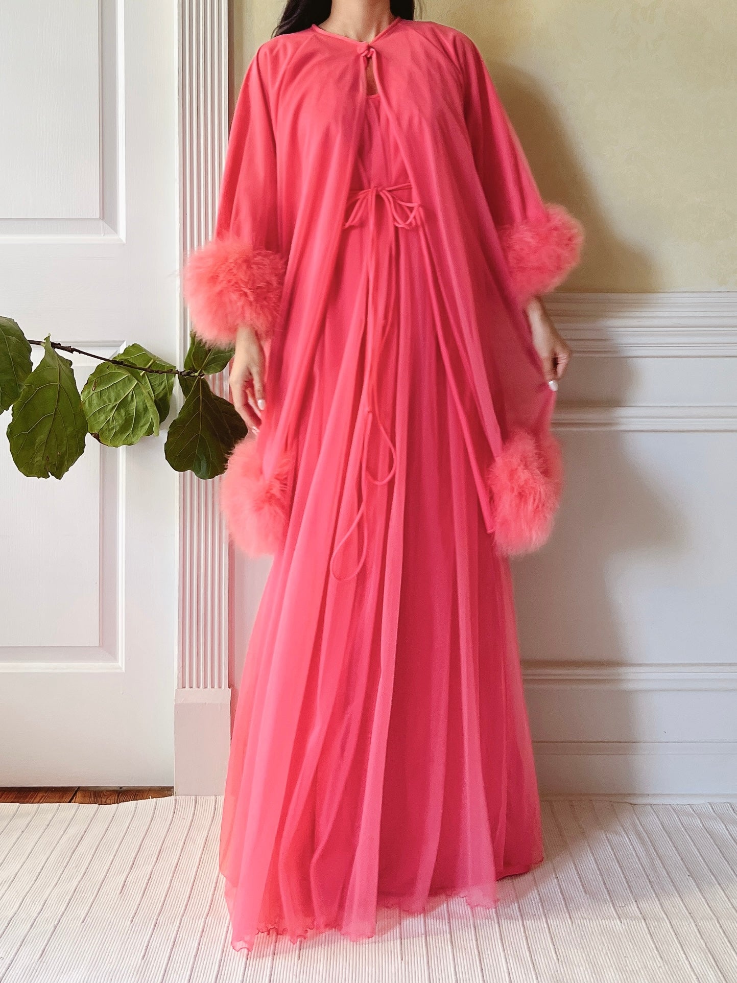 1960s Nylon Feather 2-Piece Set - OSFM