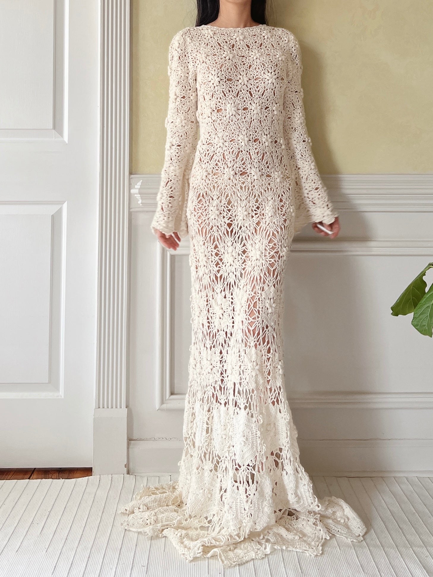 Vintage Hand Crochet Dress - S-L