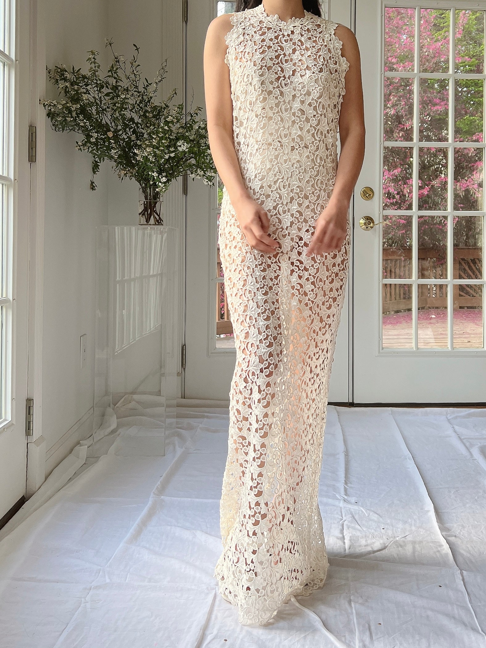 Vintage Cutout Column Gown - S-M