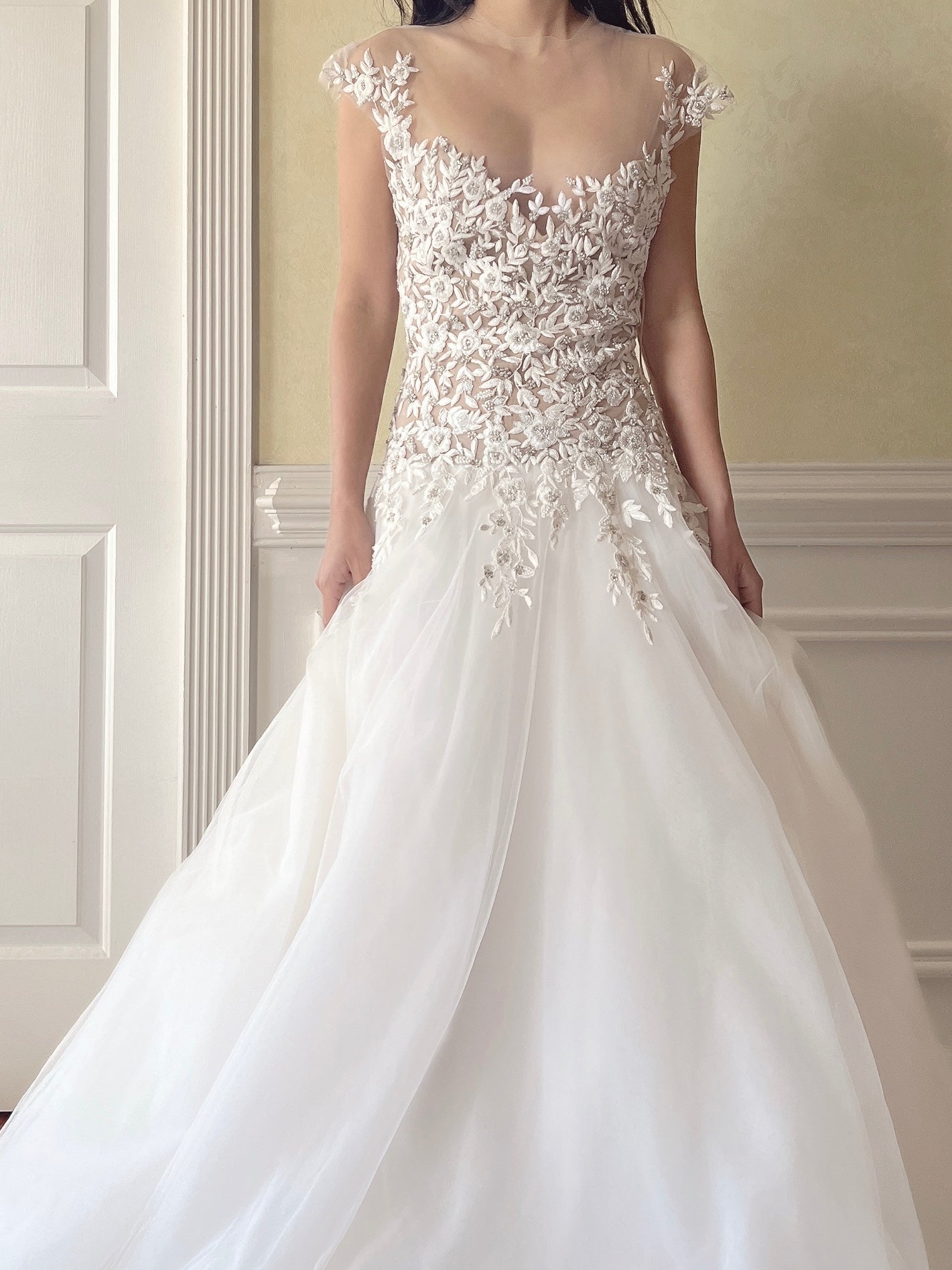 Reem Acra Illusion Tulle Gown - M/6/8
