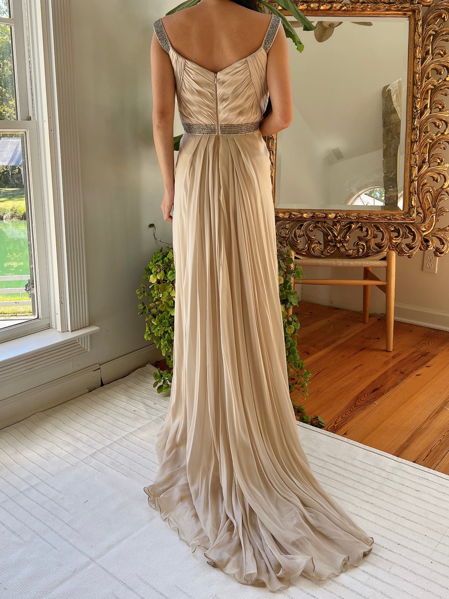 Vintage Silk Beige Gown - S