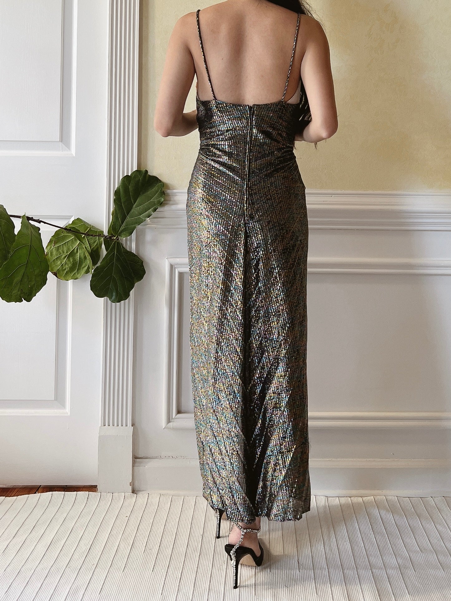 Vintage Lurex Pleated Dress  - S/M