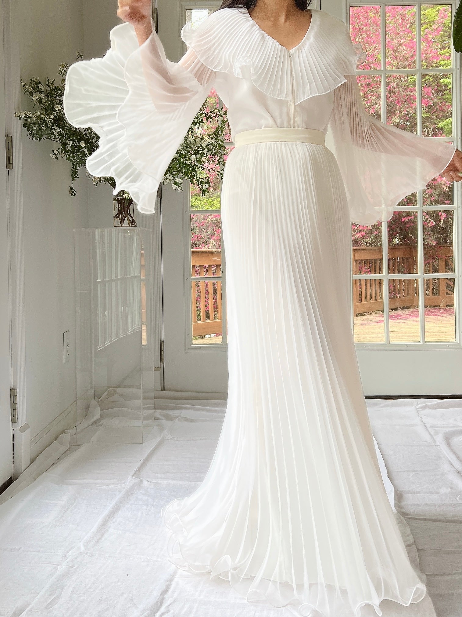 1970s 2-Piece Pleated Set - XS/S