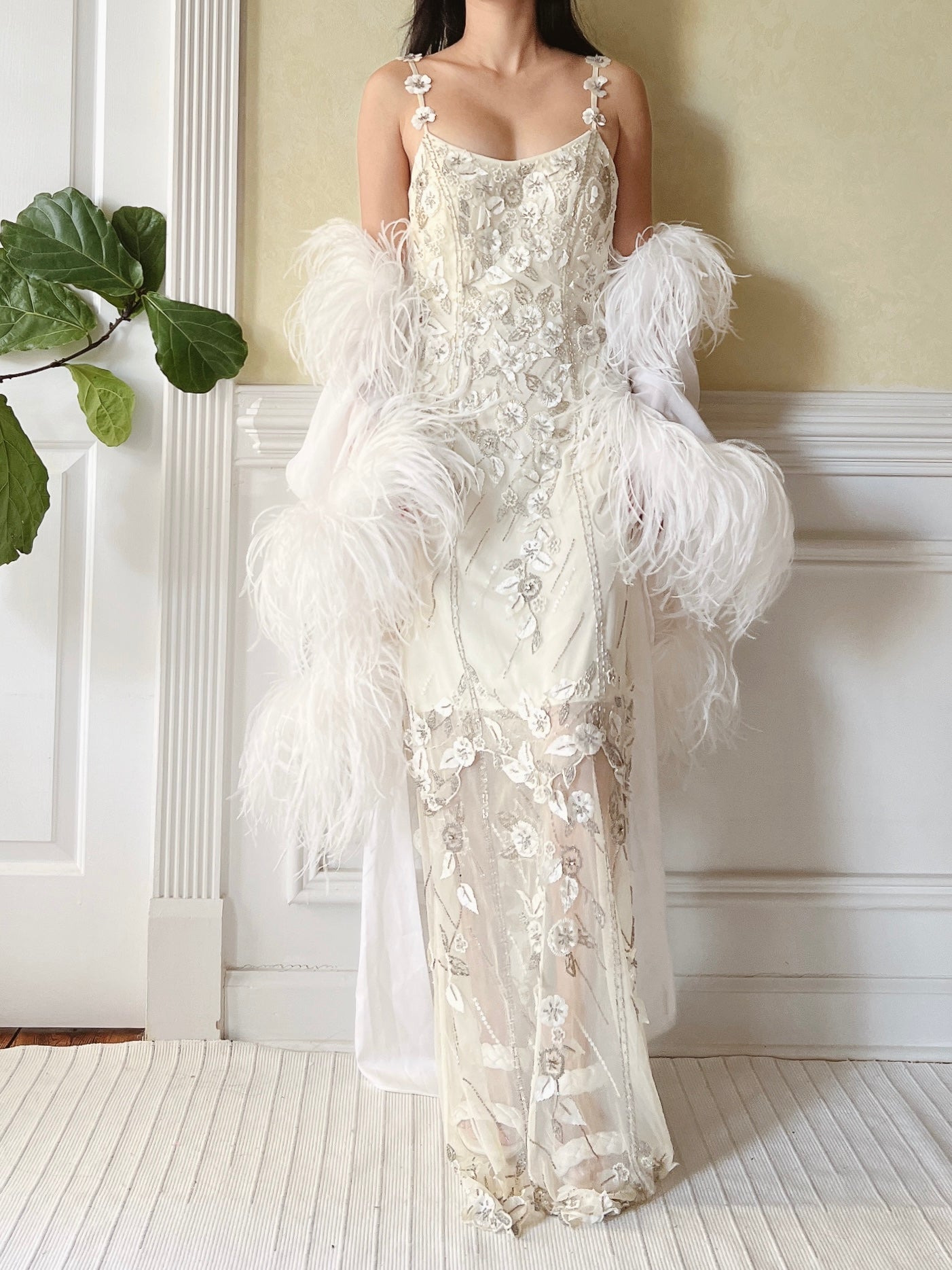 Silk Feather Dressing Robe - OSFM