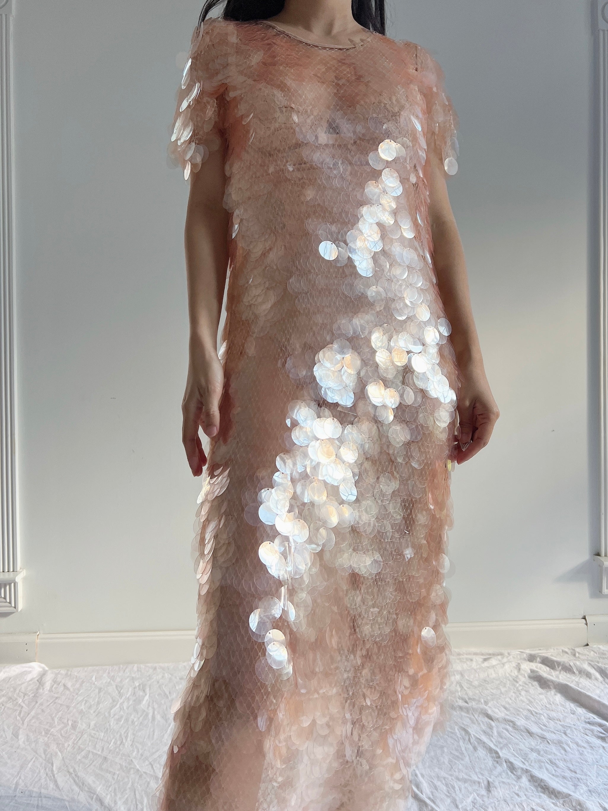 GIVENCHY Peach Paillette Dress - S-M
