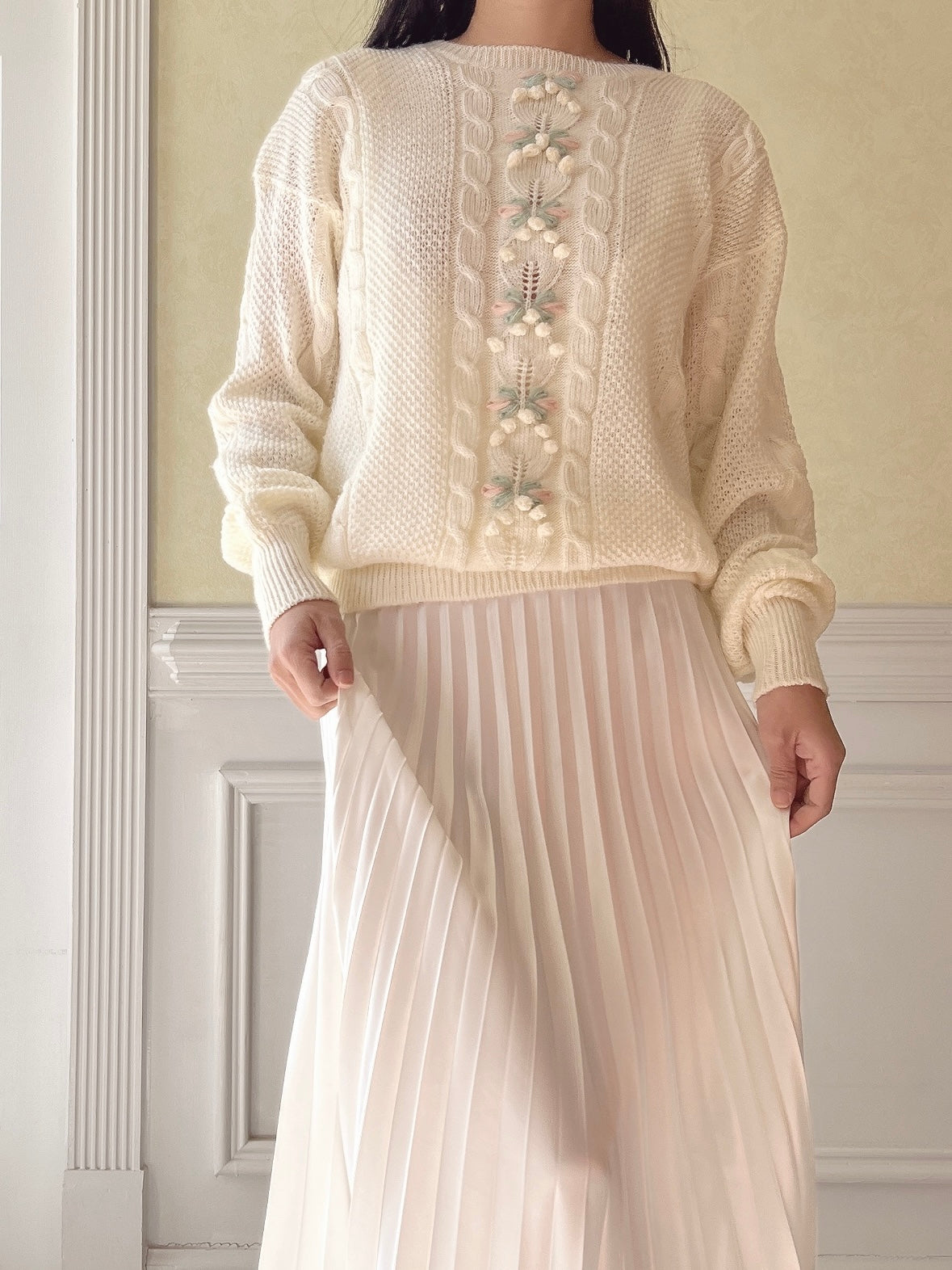 Vintage Acrylic Knit Pullover - S