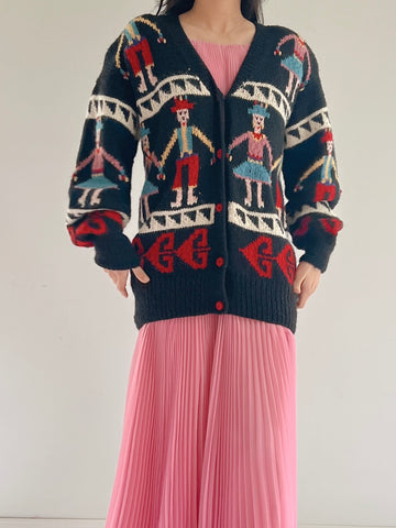 Vintage Peruvian Folk Cardigan - M
