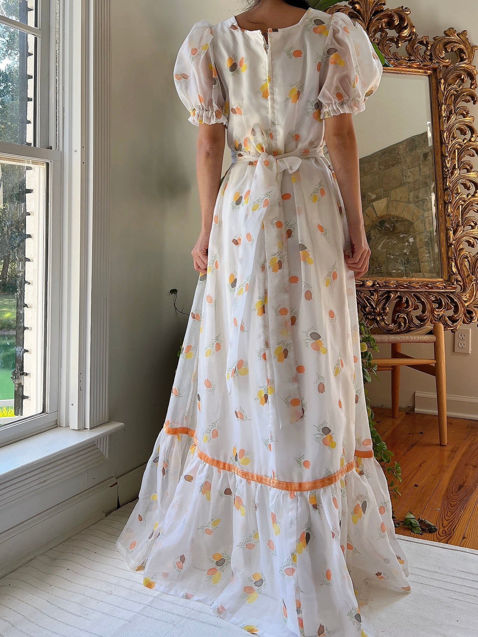 Vintage Puff Sleeve Dress - S-M
