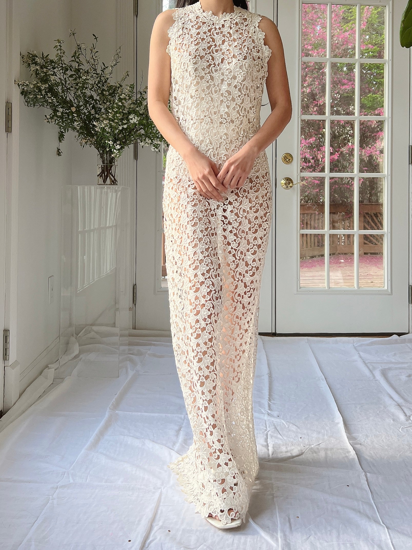 Vintage Cutout Column Gown - S-M