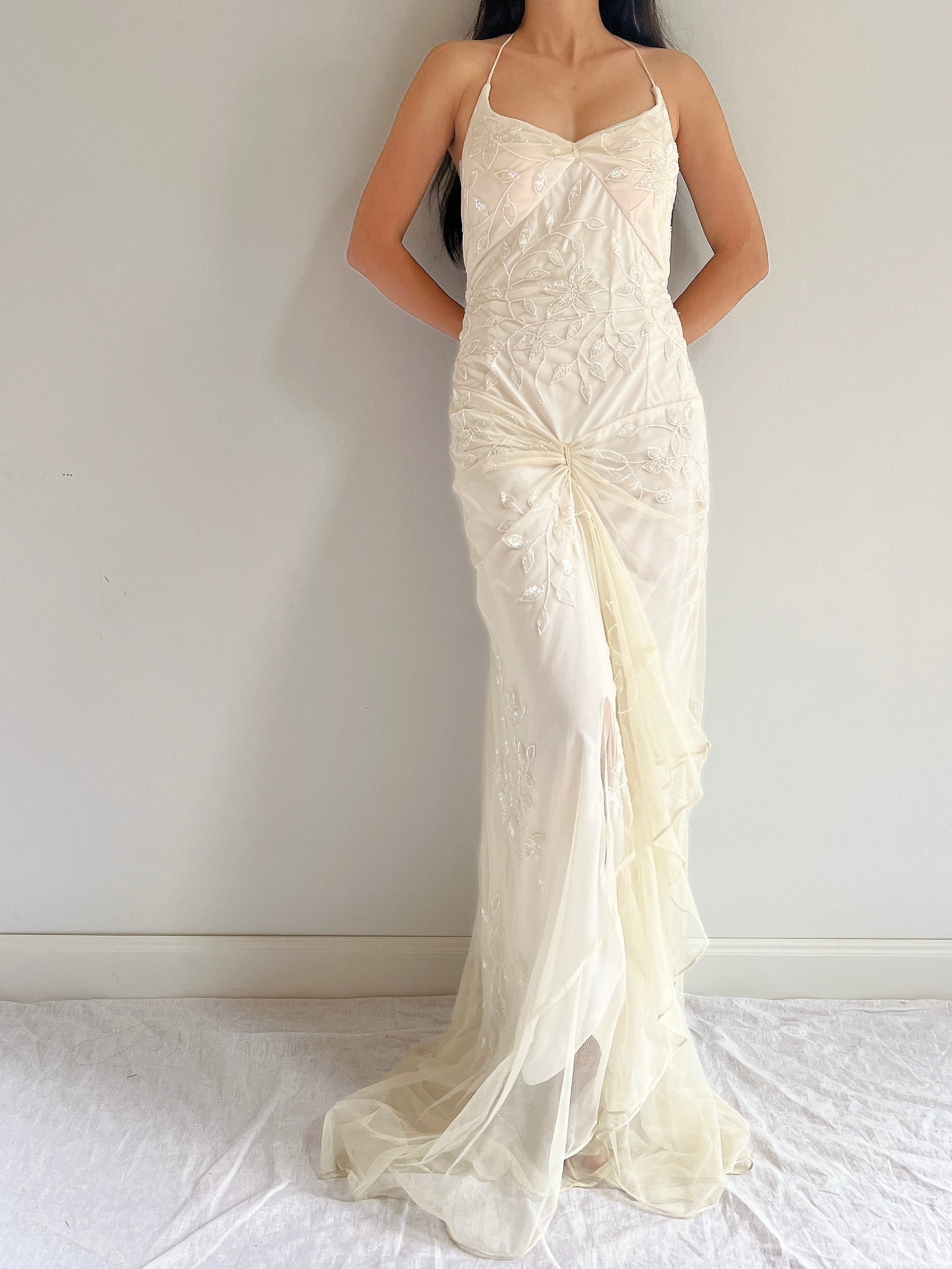1980s Beaded Halter Dress - S/M