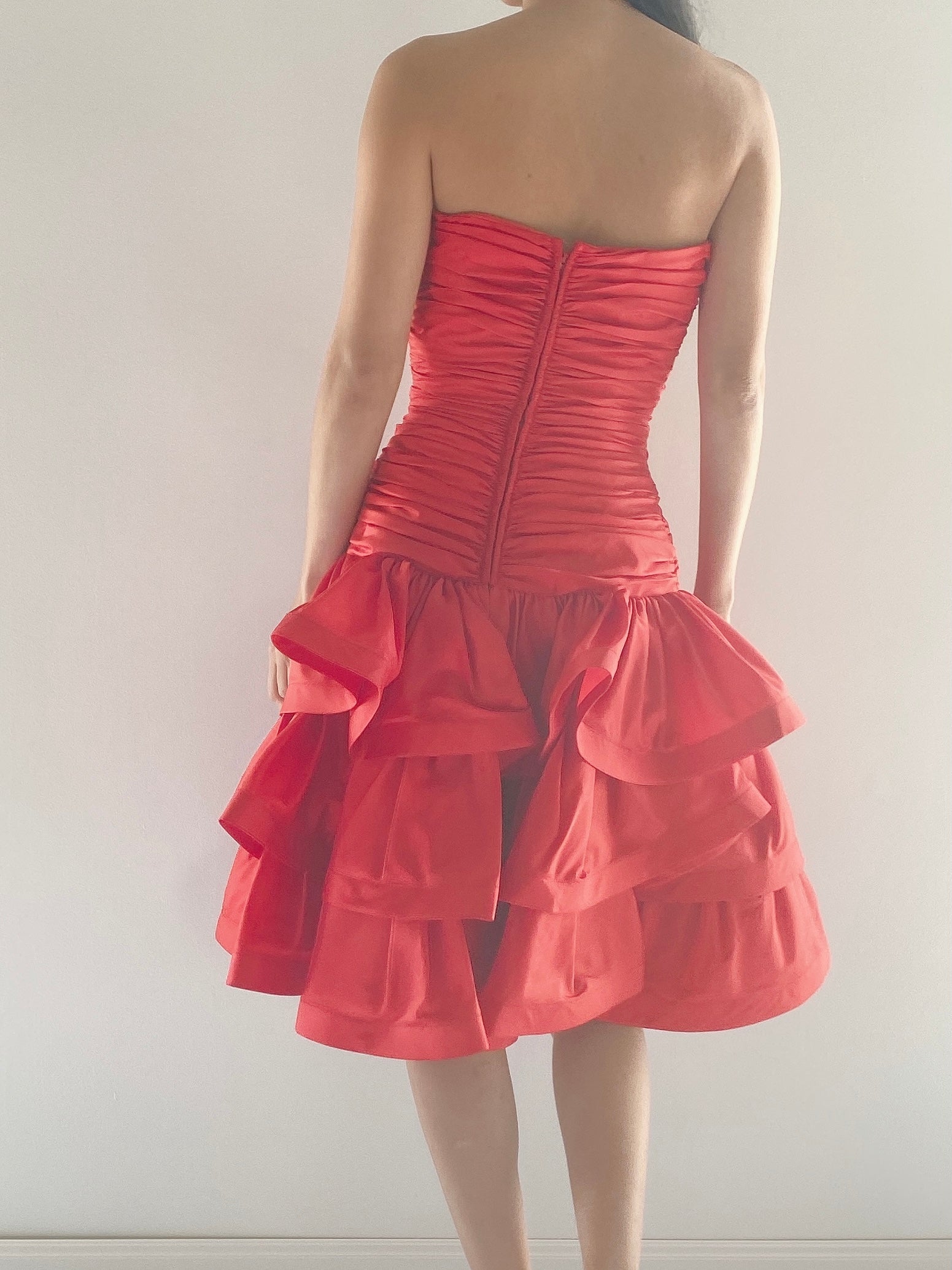 Vintage Shirred Dropped Waist Dress - XS