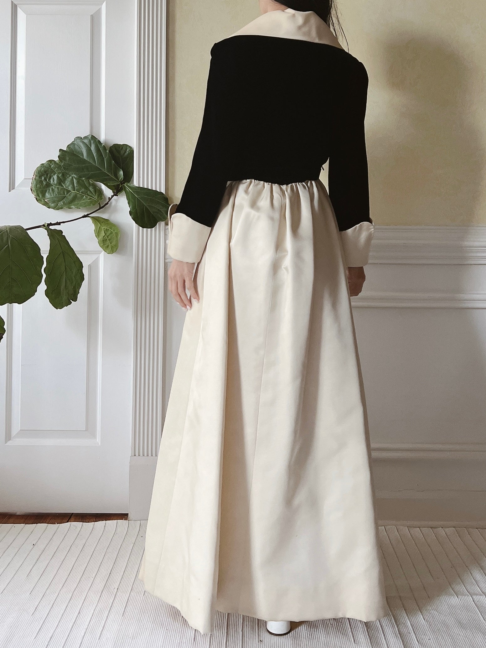 Vintage Geoffrey Beene Satin and Velvet Dress - XS