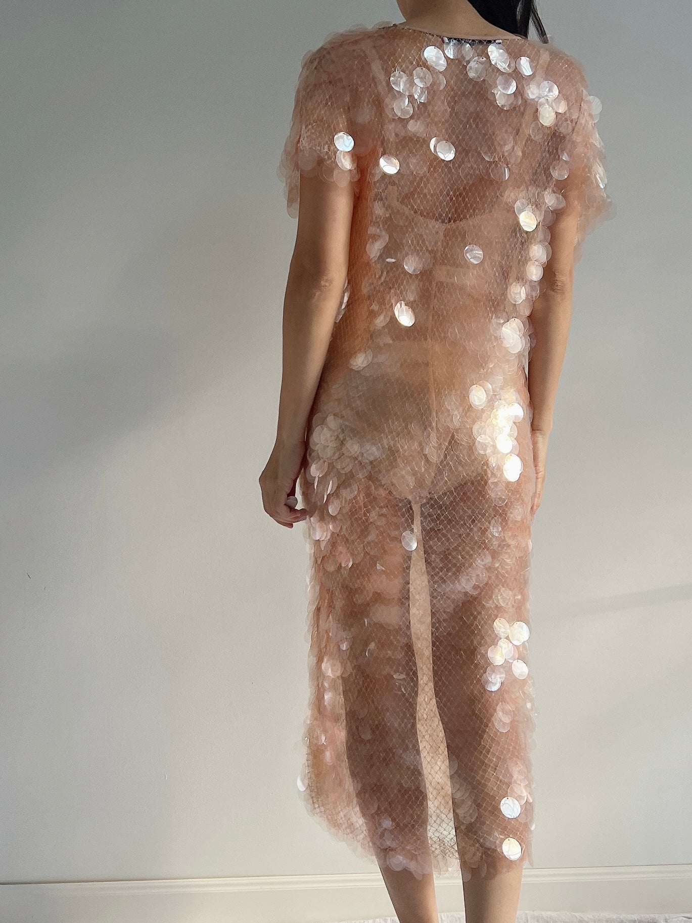 GIVENCHY Peach Paillette Dress - S-M
