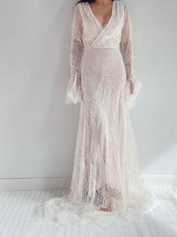 GOSSAMER Heavily Beaded Gown - S/M