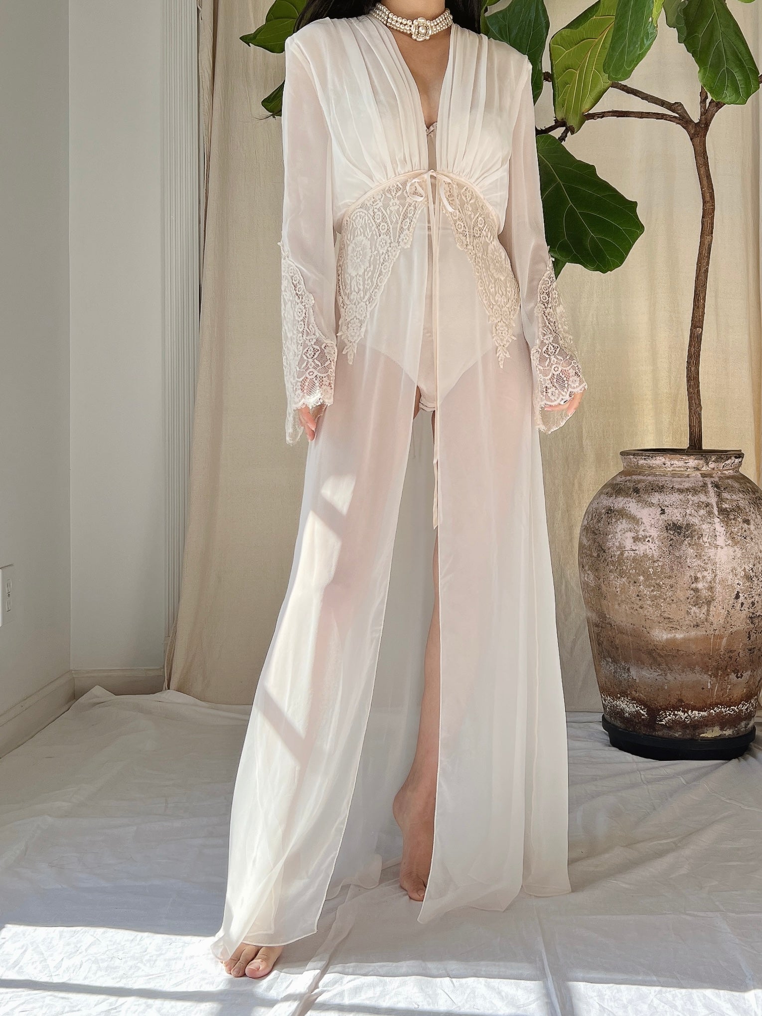 Vintage Chiffon Dressing Gown - S-L