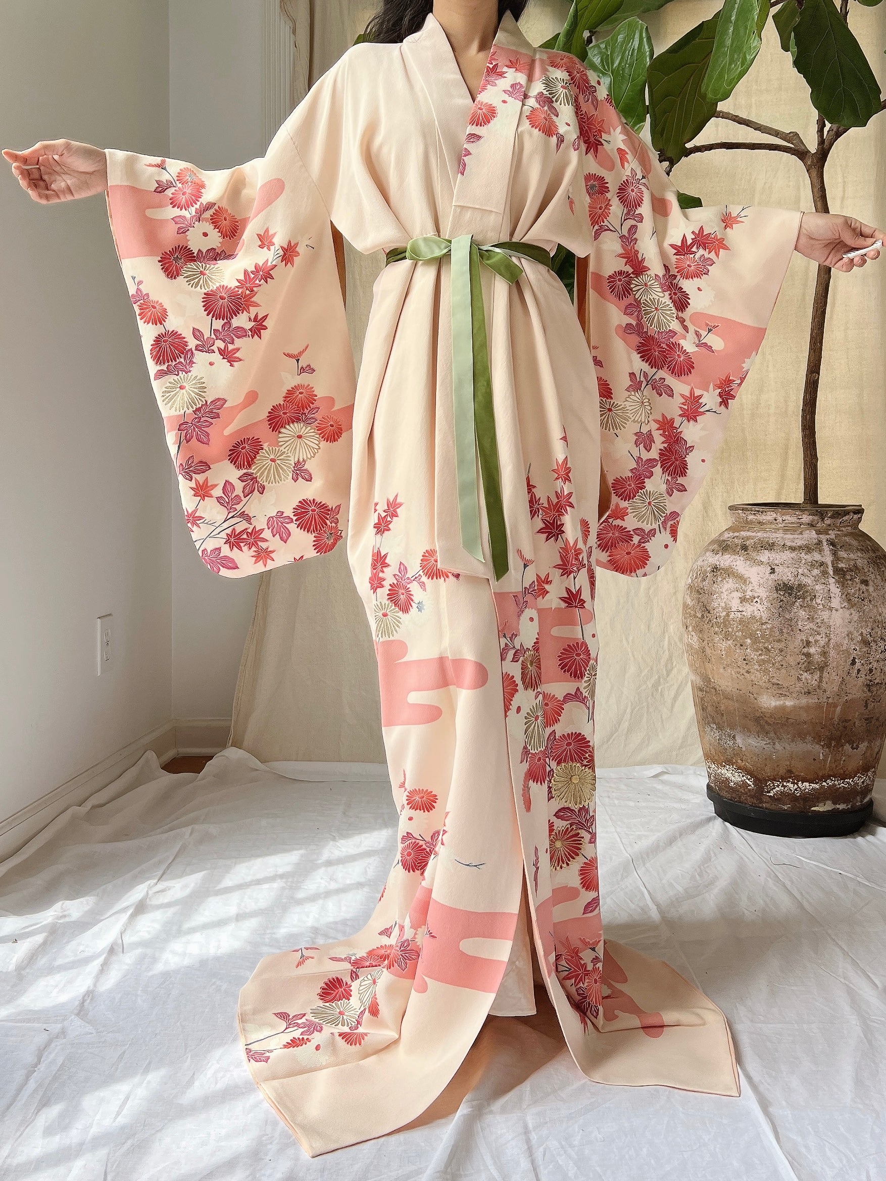 Vintage Silk Crepe Kimono - OSFM